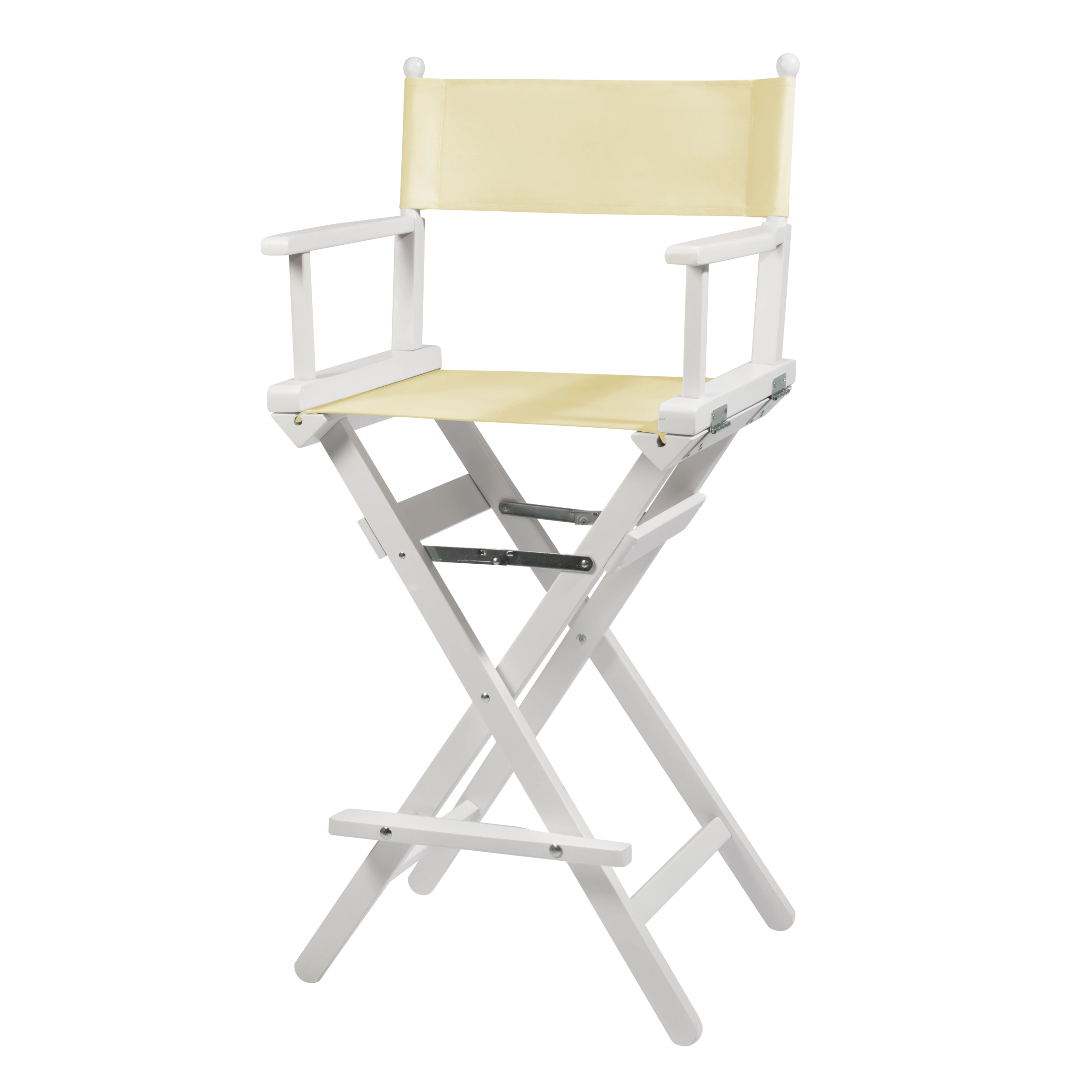 Regiestuhl Steven aus weißem Buchenholz mit Bezug in vanille, Seitenansicht
#Classic | Set (Farbe)_vanille