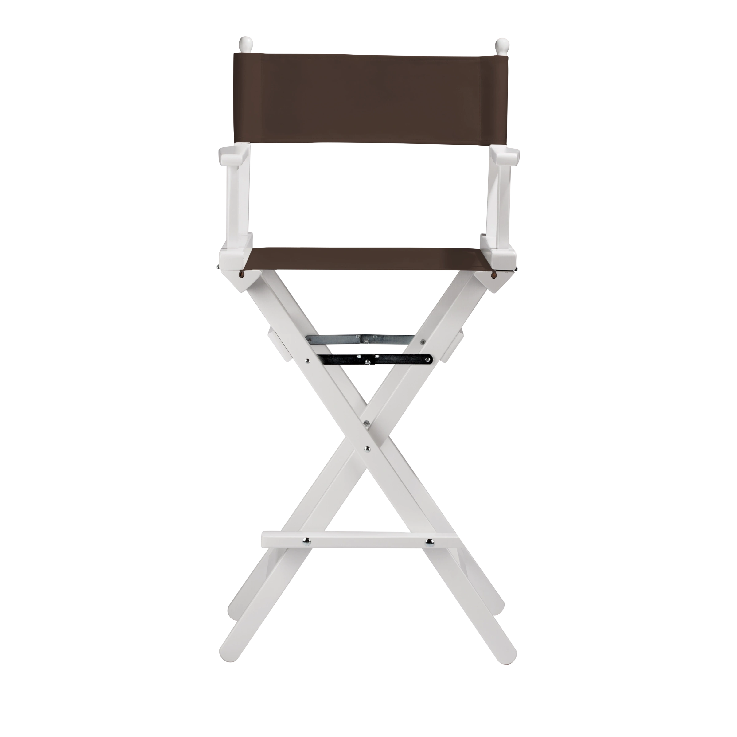 Regiestuhl Steven aus weißem Buchenholz mit Bezug in caffé, Frontalansicht
#Classic | Set (Farbe)_caffé