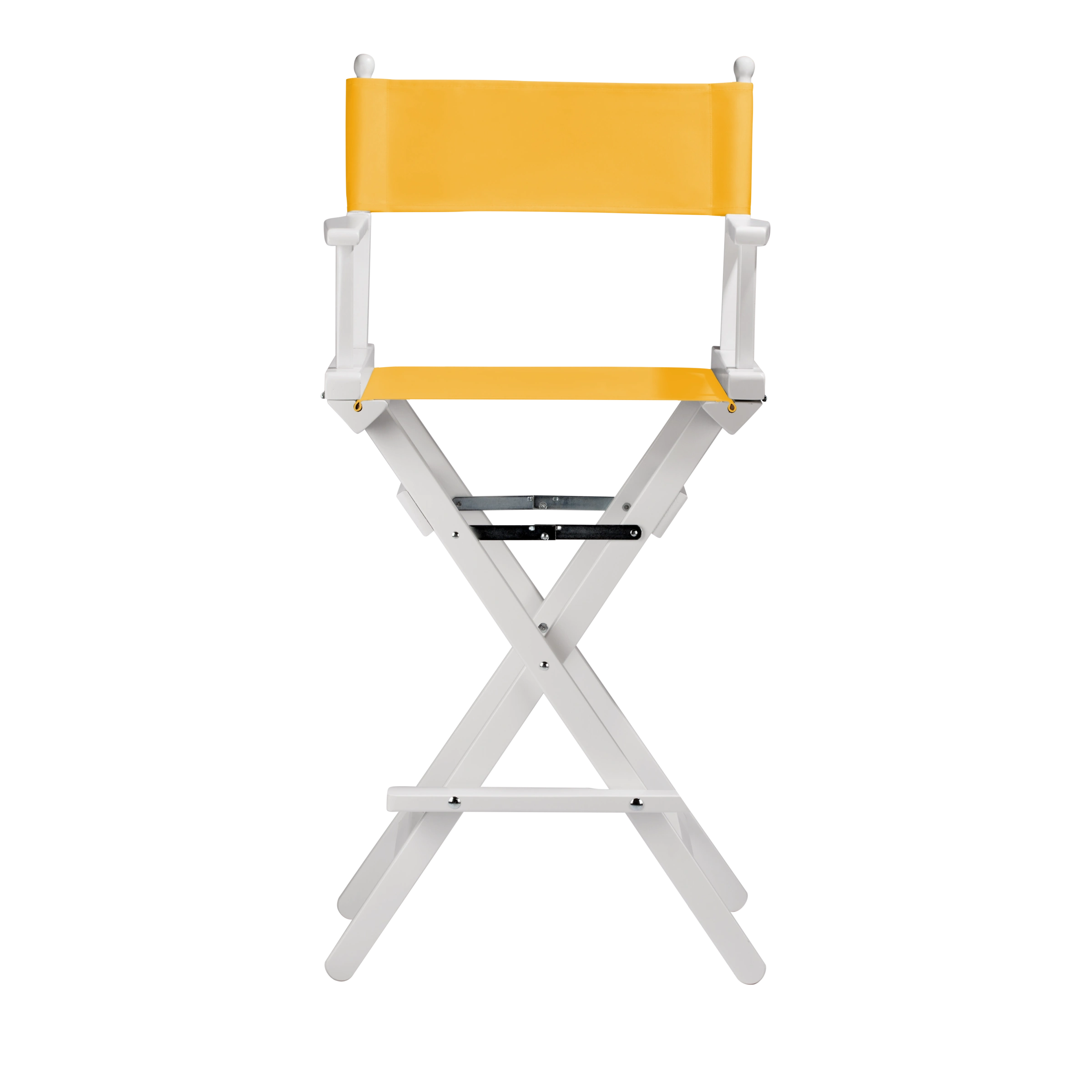 Regiestuhl Steven aus weißem Buchenholz mit gelbem Bezug, Frontalansicht
#Classic | Set (Farbe)_gelb
