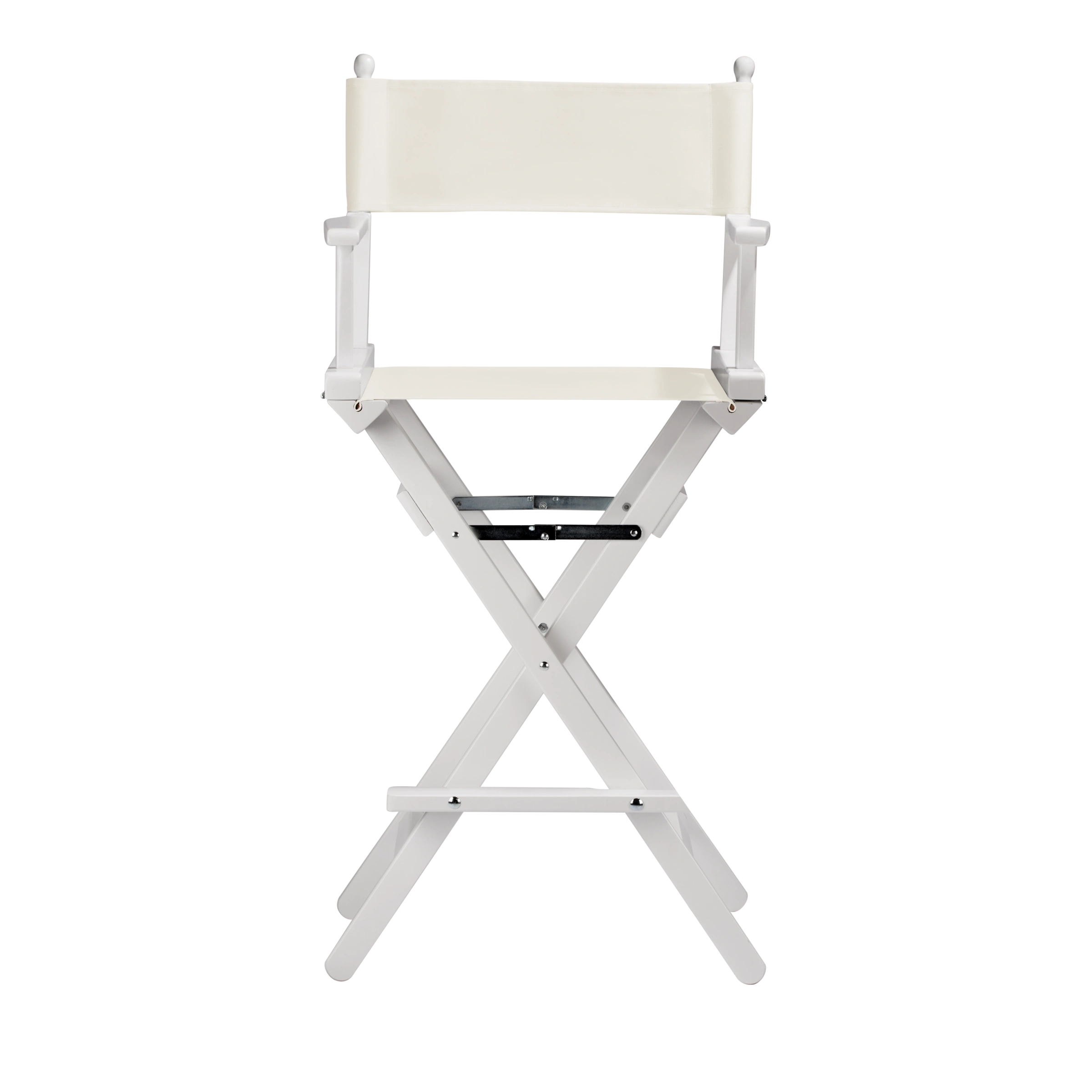 Regiestuhl Steven aus weißem Buchenholz mit weißem Bezug, Frontalansicht
#Classic | Set (Farbe)_weiß