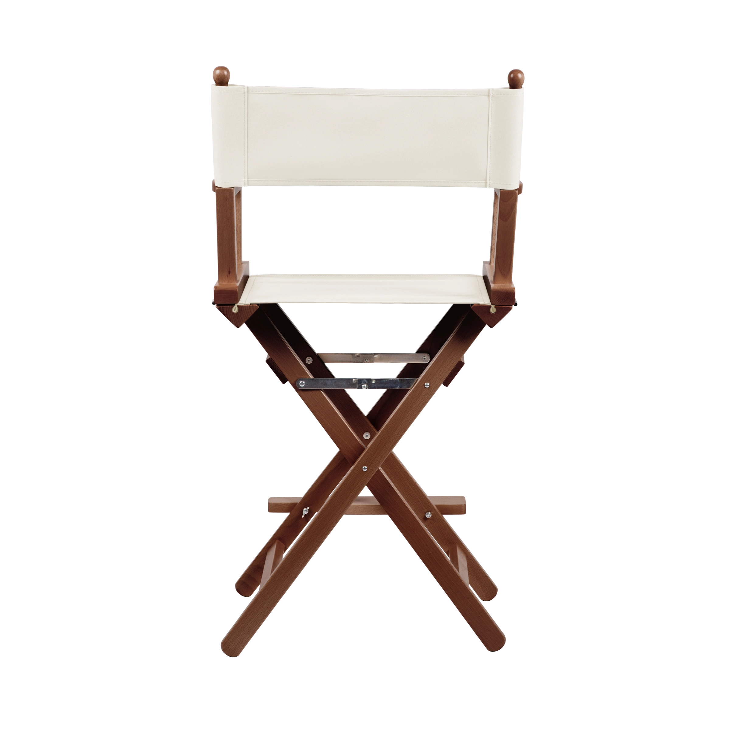 Regiestuhl Sydney aus braunem Buchenholz mit weißem Bezug, Rückansicht
#Classic | Set (Farbe)_weiß