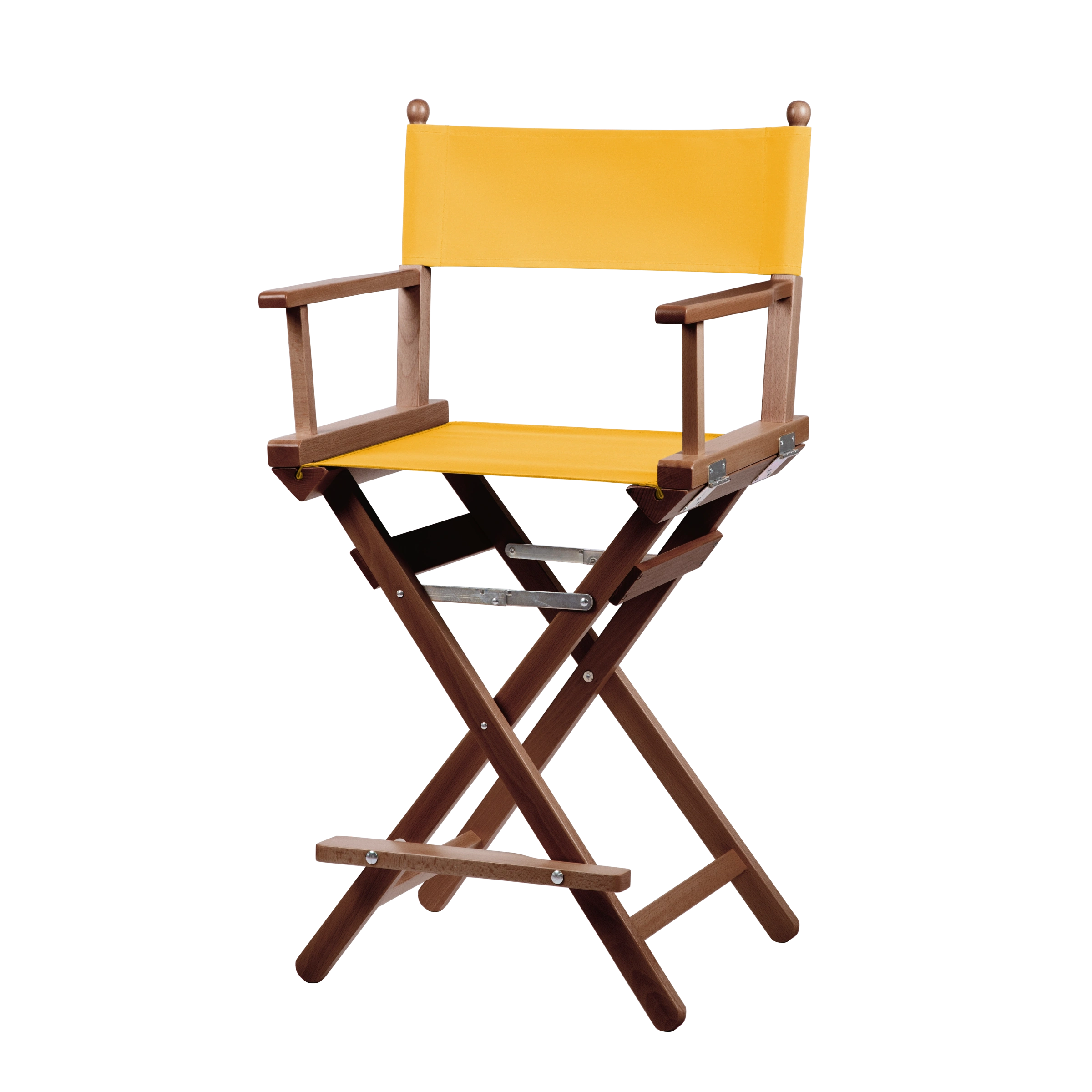 Regiestuhl Sydney aus braunem Buchenholz mit gelbem Bezug, Seitenansicht
#Classic | Set (Farbe)_gelb