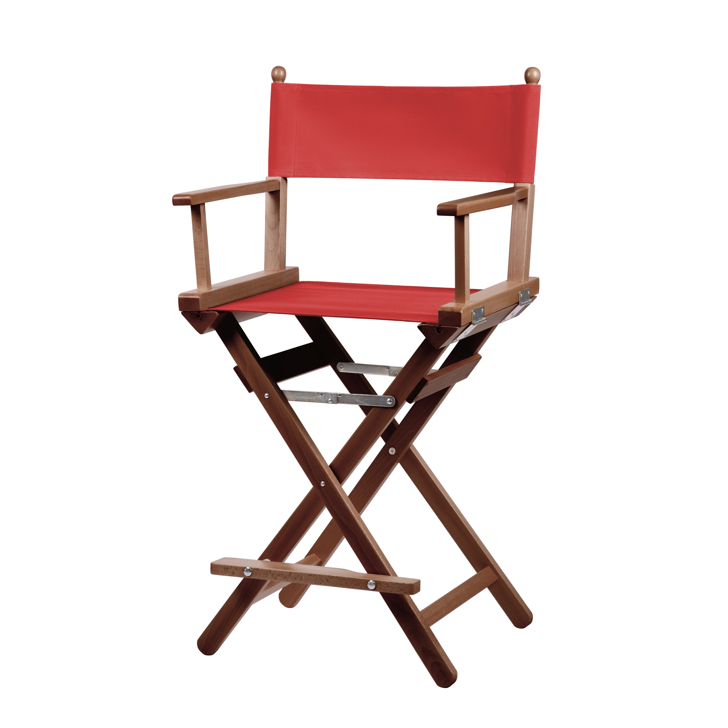 Regiestuhl Sydney aus braunem Buchenholz mit Bezug in rivarot, Seitenansicht
#Classic | Set (Farbe)_rivarot