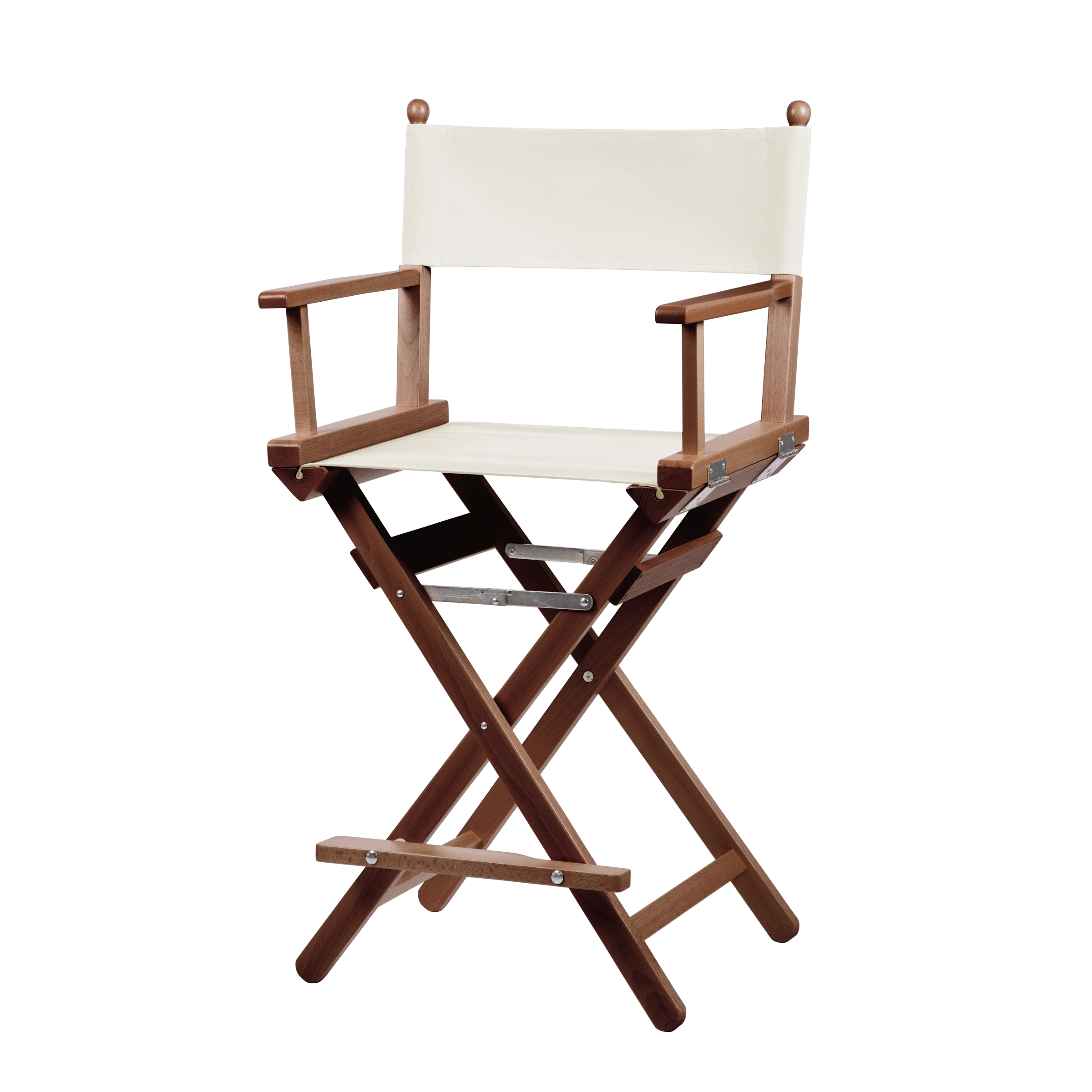 Regiestuhl Sydney aus braunem Buchenholz mit weißem Bezug, Seitenansicht
#Classic | Set (Farbe)_weiß