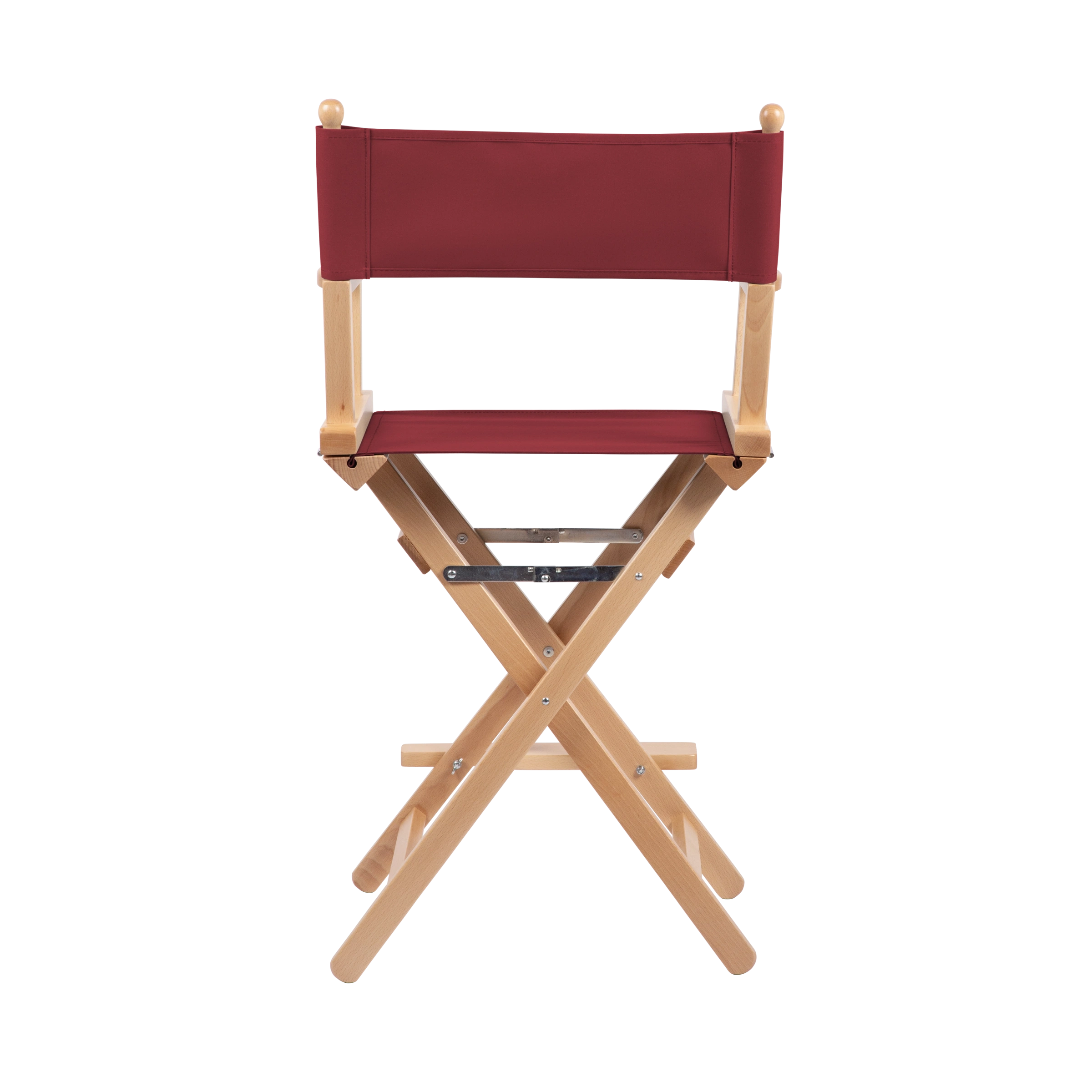 Regiestuhl Sydney aus naturfarbenem Buchenholz mit Bezug in bordeaux, Rückansicht
#Classic | Set (Farbe)_bordeaux