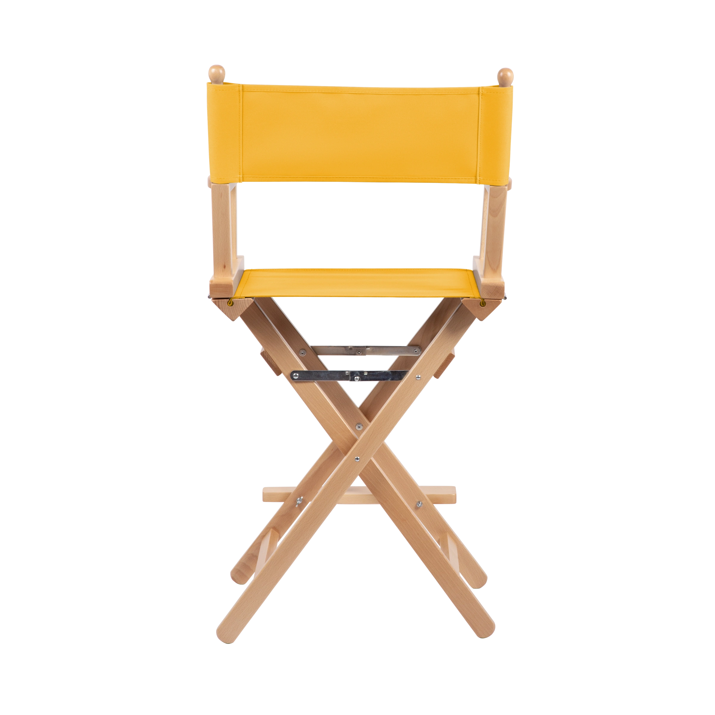 Regiestuhl Sydney aus naturfarbenem Buchenholz mit gelbem Bezug, Rückansicht
#Classic | Set (Farbe)_gelb