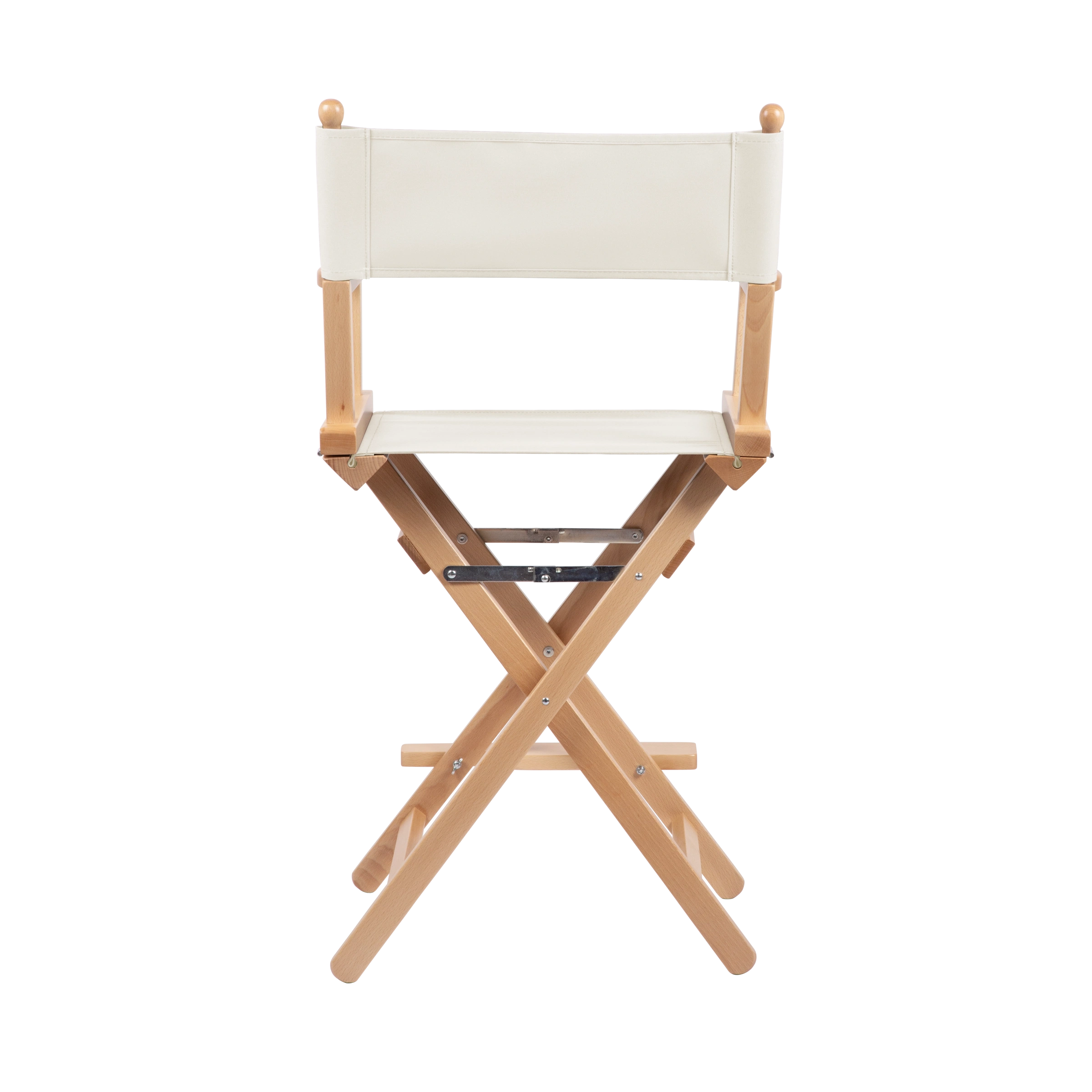 Regiestuhl Sydney aus naturfarbenem Buchenholz mit weißem Bezug, Rückansicht
#Classic | Set (Farbe)_weiß