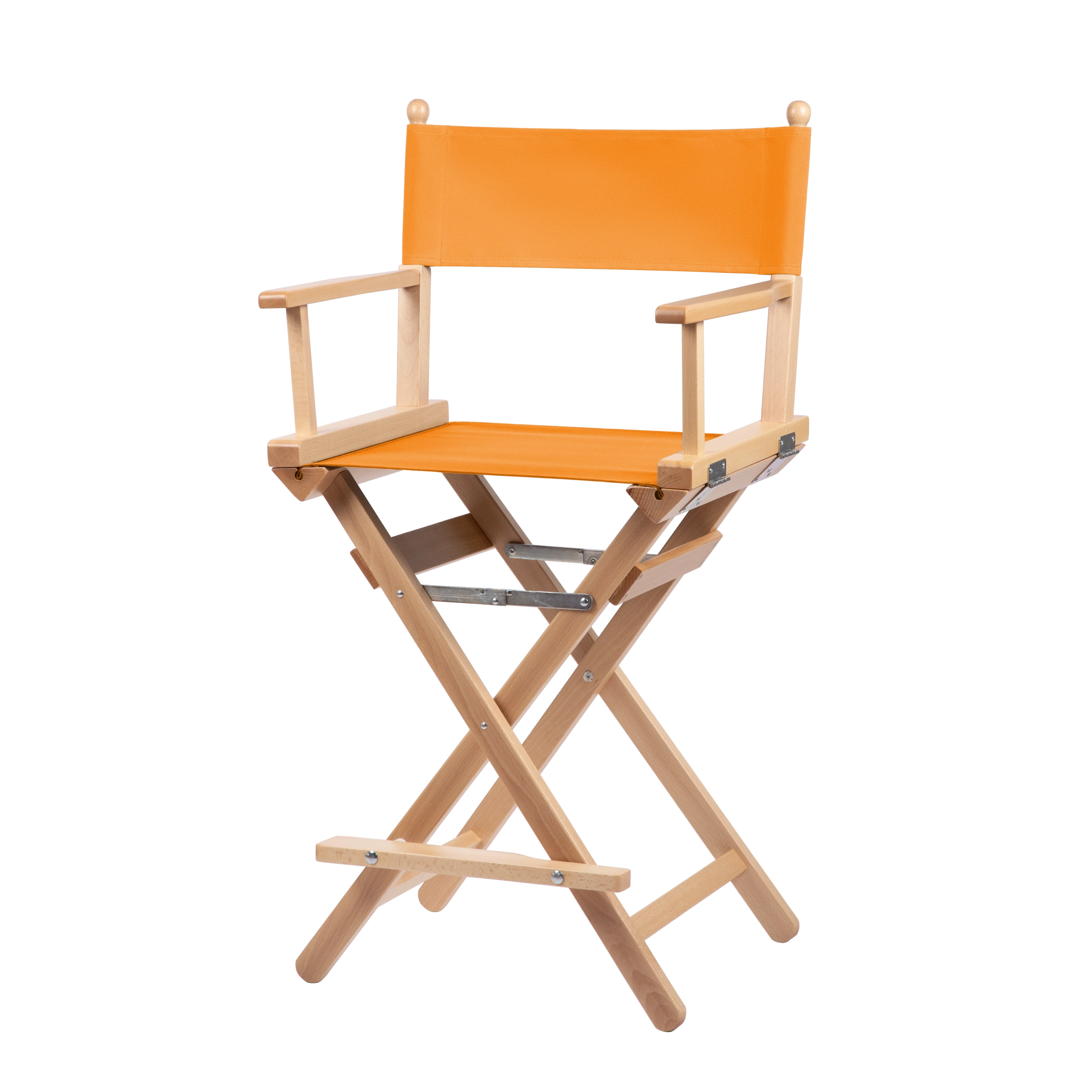 Regiestuhl Sydney aus naturfarbenem Buchenholz mit Bezug in mandarine, Seitenansicht
#Classic | Set (Farbe)_mandarine