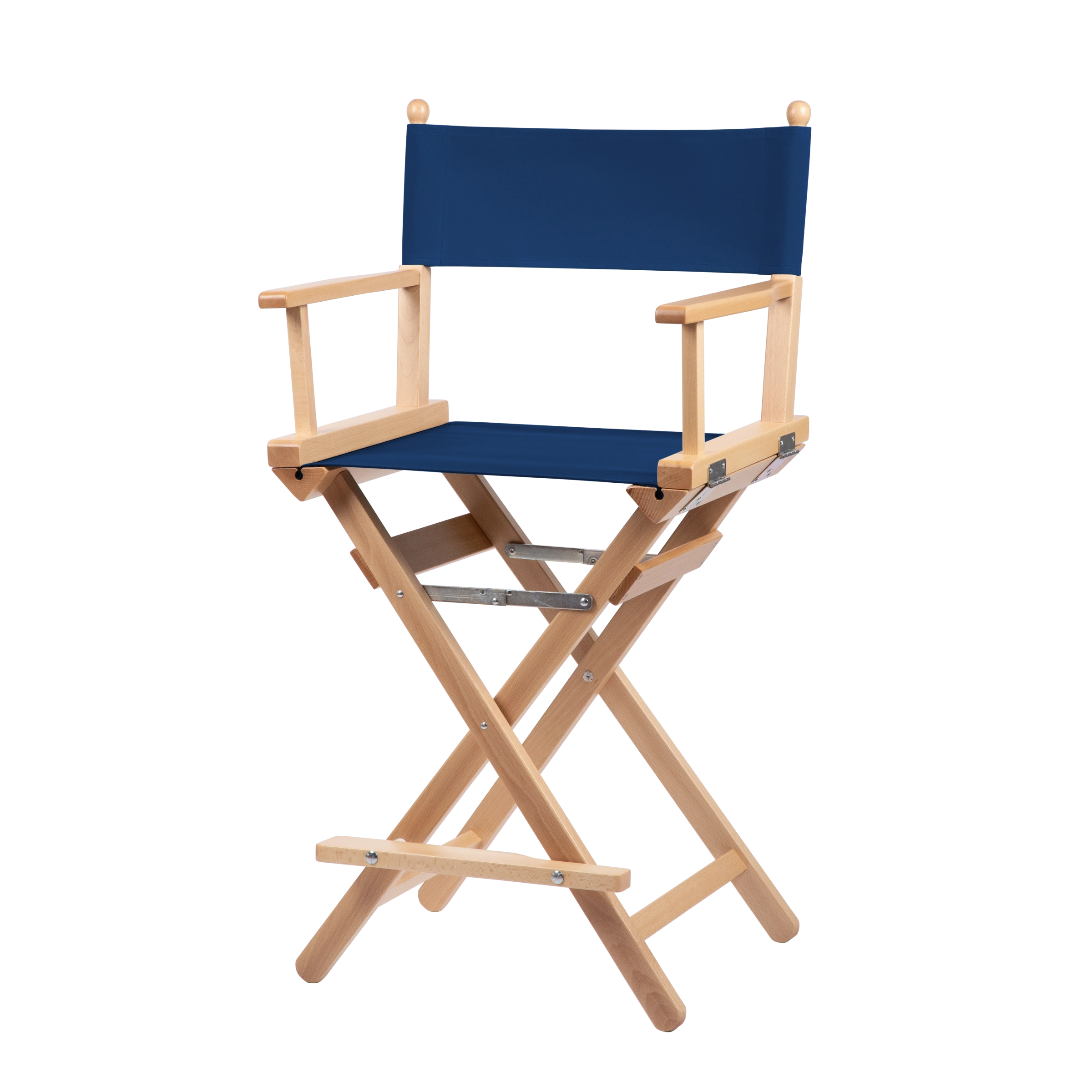 Regiestuhl Sydney aus naturfarbenem Buchenholz mit Bezug in marine, Seitenansicht
#Classic | Set (Farbe)_marine