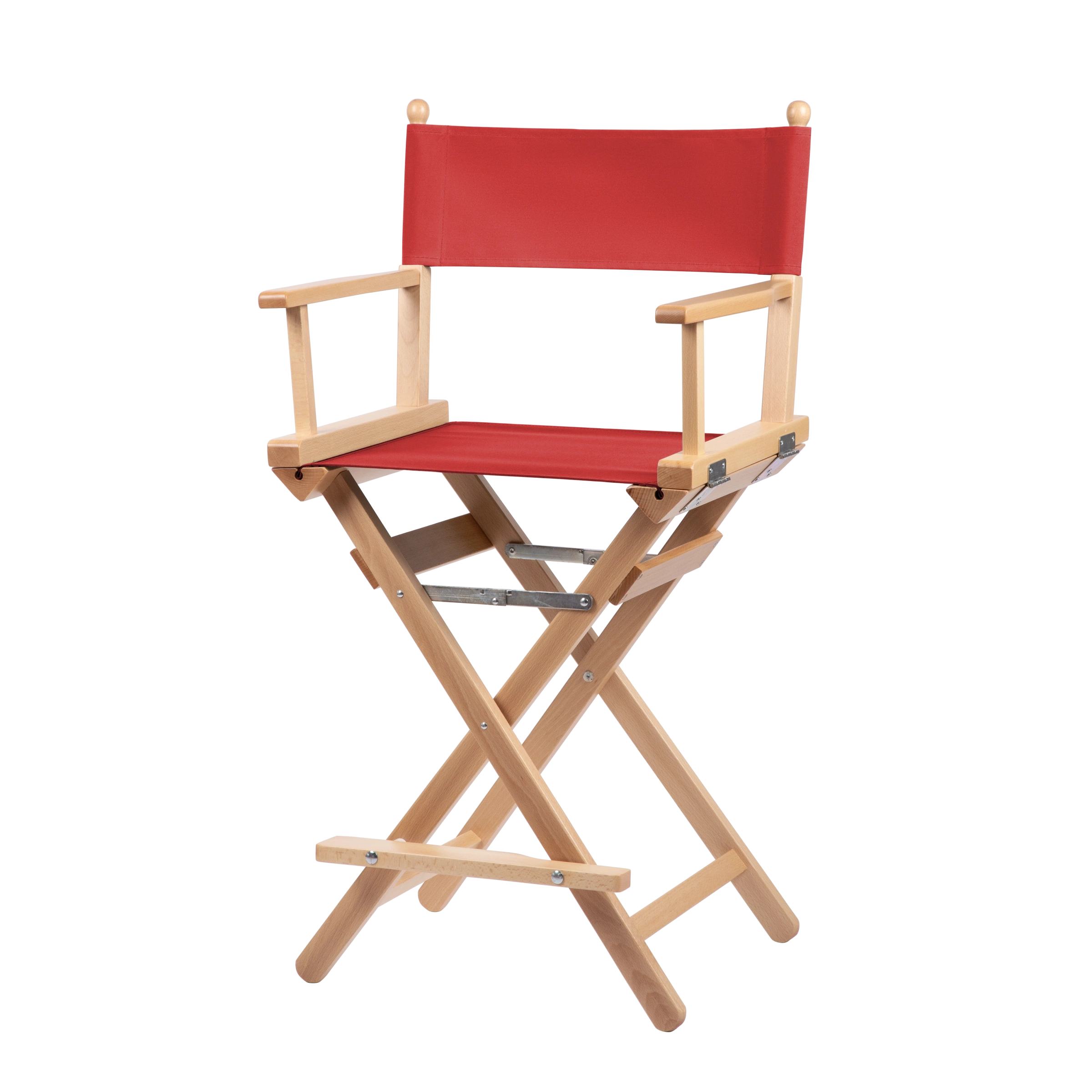 Regiestuhl Sydney aus naturfarbenem Buchenholz mit Bezug in rivarot, Seitenansicht
#Classic | Set (Farbe)_rivarot