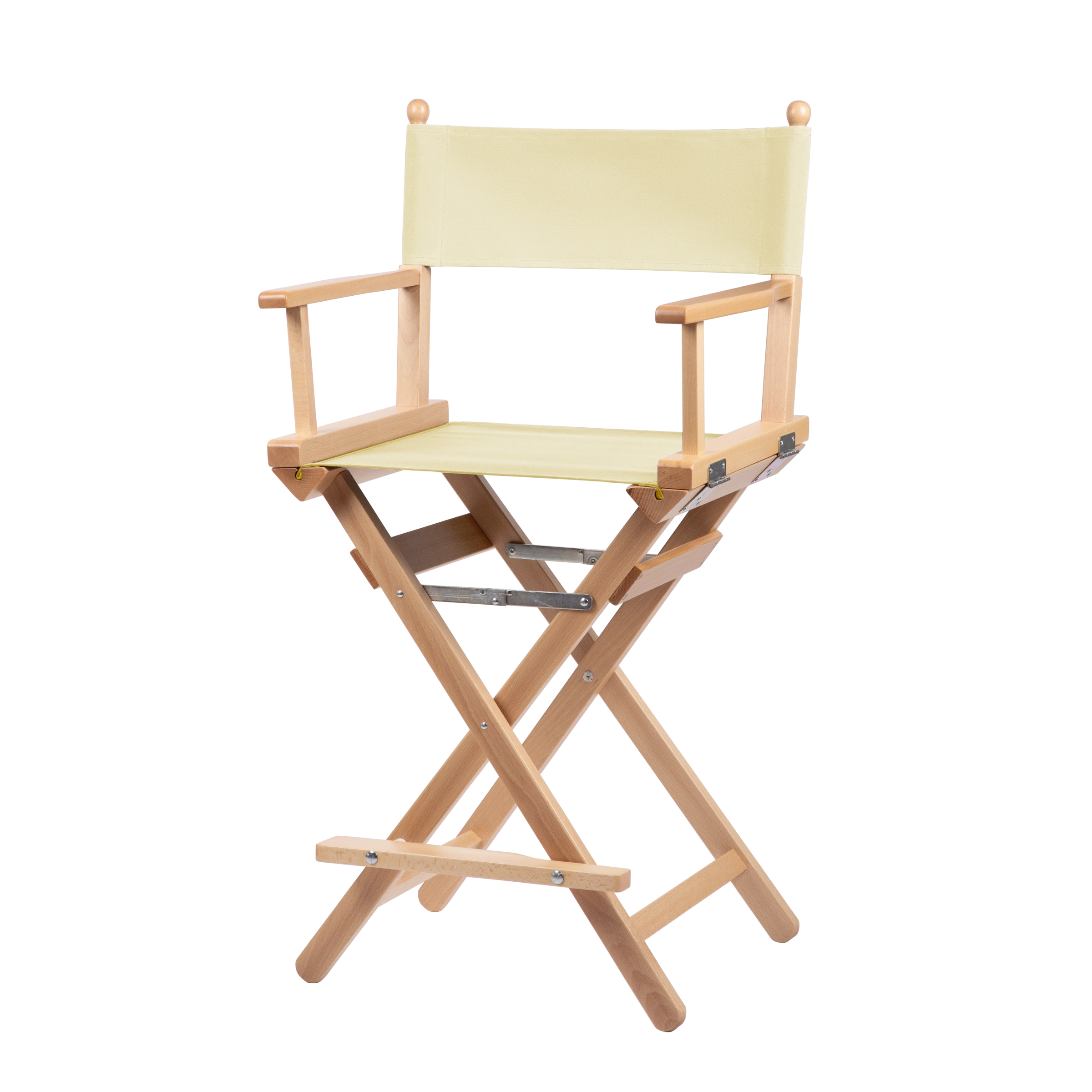 Regiestuhl Sydney aus naturfarbenem Buchenholz mit Bezug in vanille, Seitenansicht
#Classic | Set (Farbe)_vanille