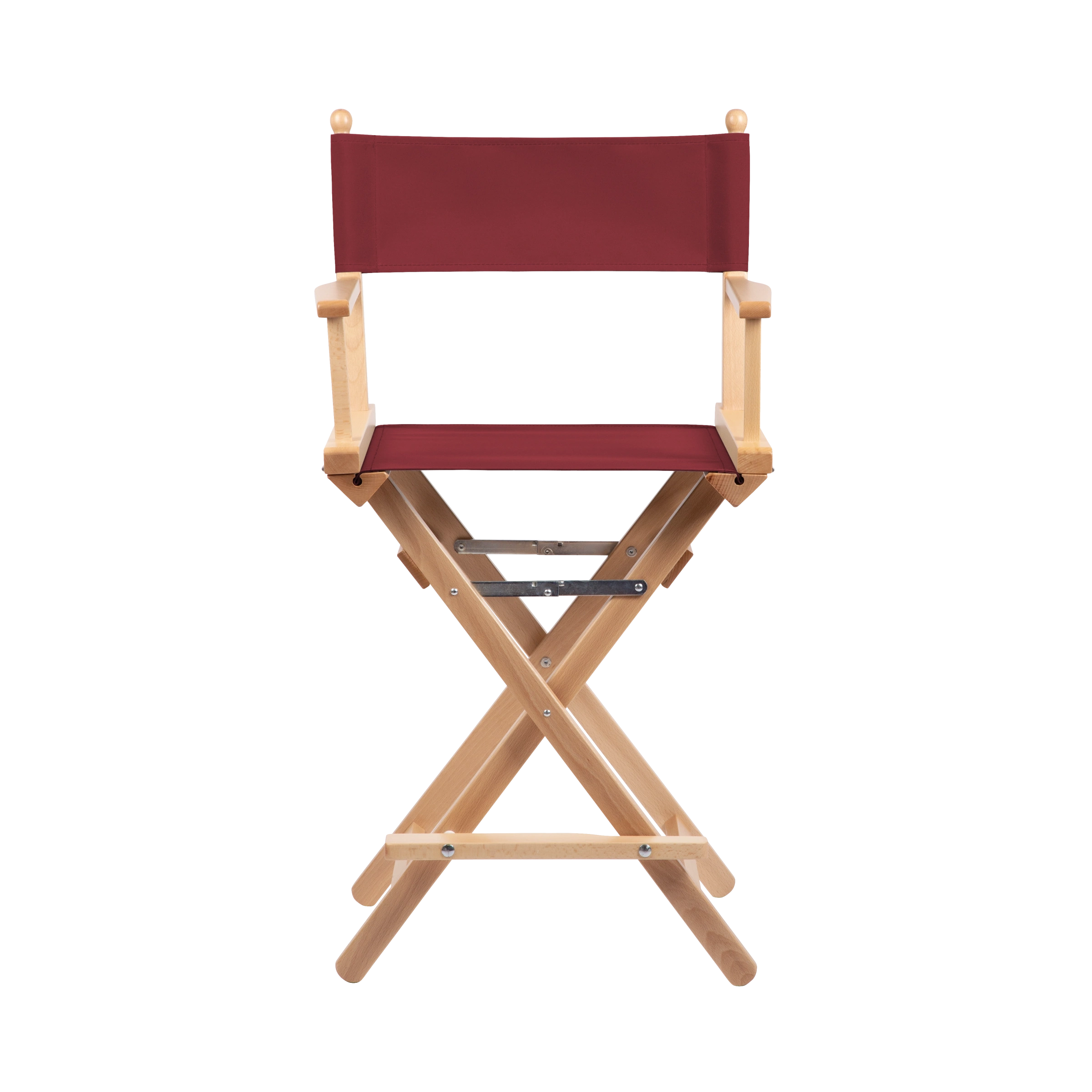 Regiestuhl Sydney aus naturfarbenem Buchenholz mit Bezug in bordeaux, Frontalansicht
#Classic | Set (Farbe)_bordeaux