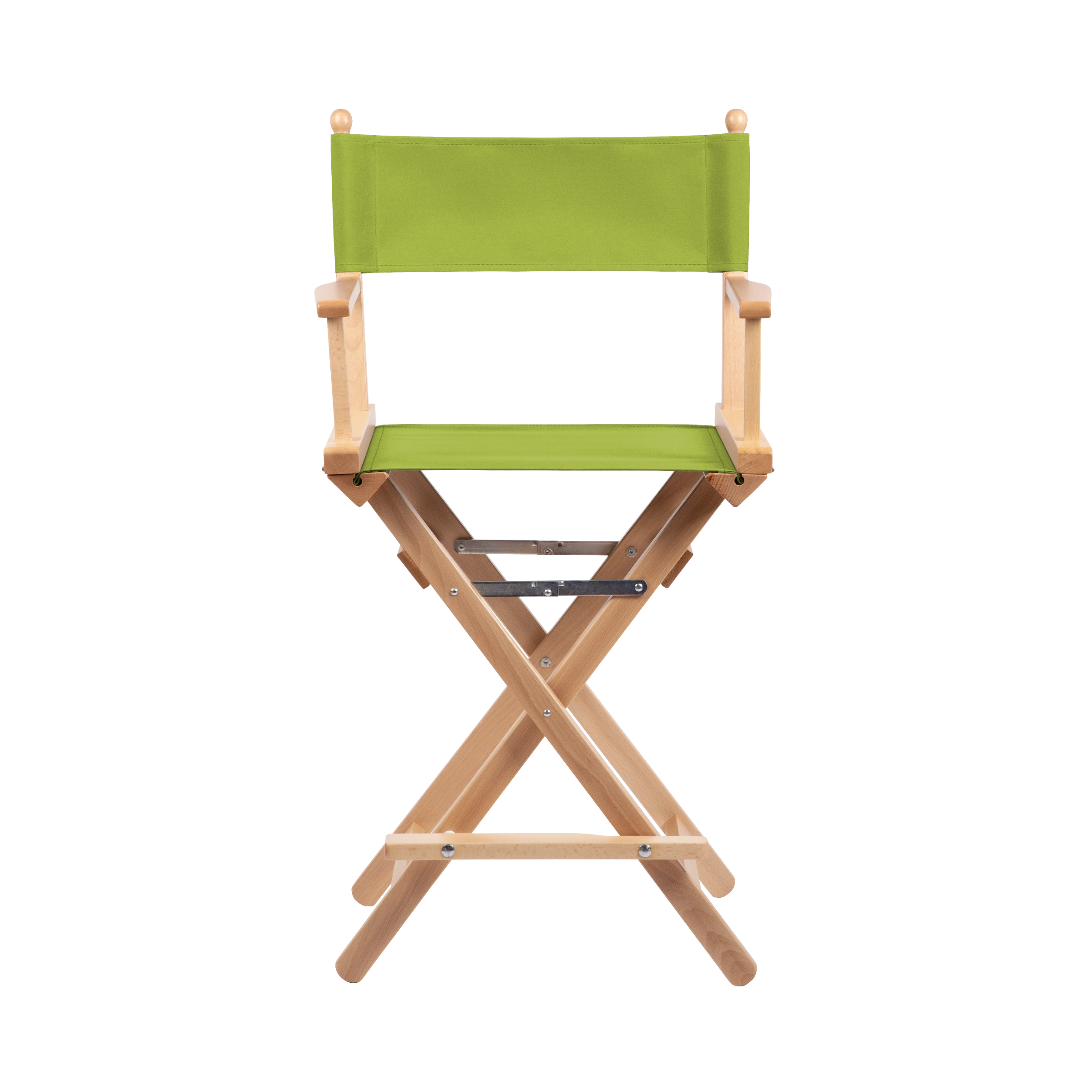 Regiestuhl Sydney aus naturfarbenem Buchenholz mit hellgrünem Bezug, Frontalansicht
#Classic | Set (Farbe)_hellgrün