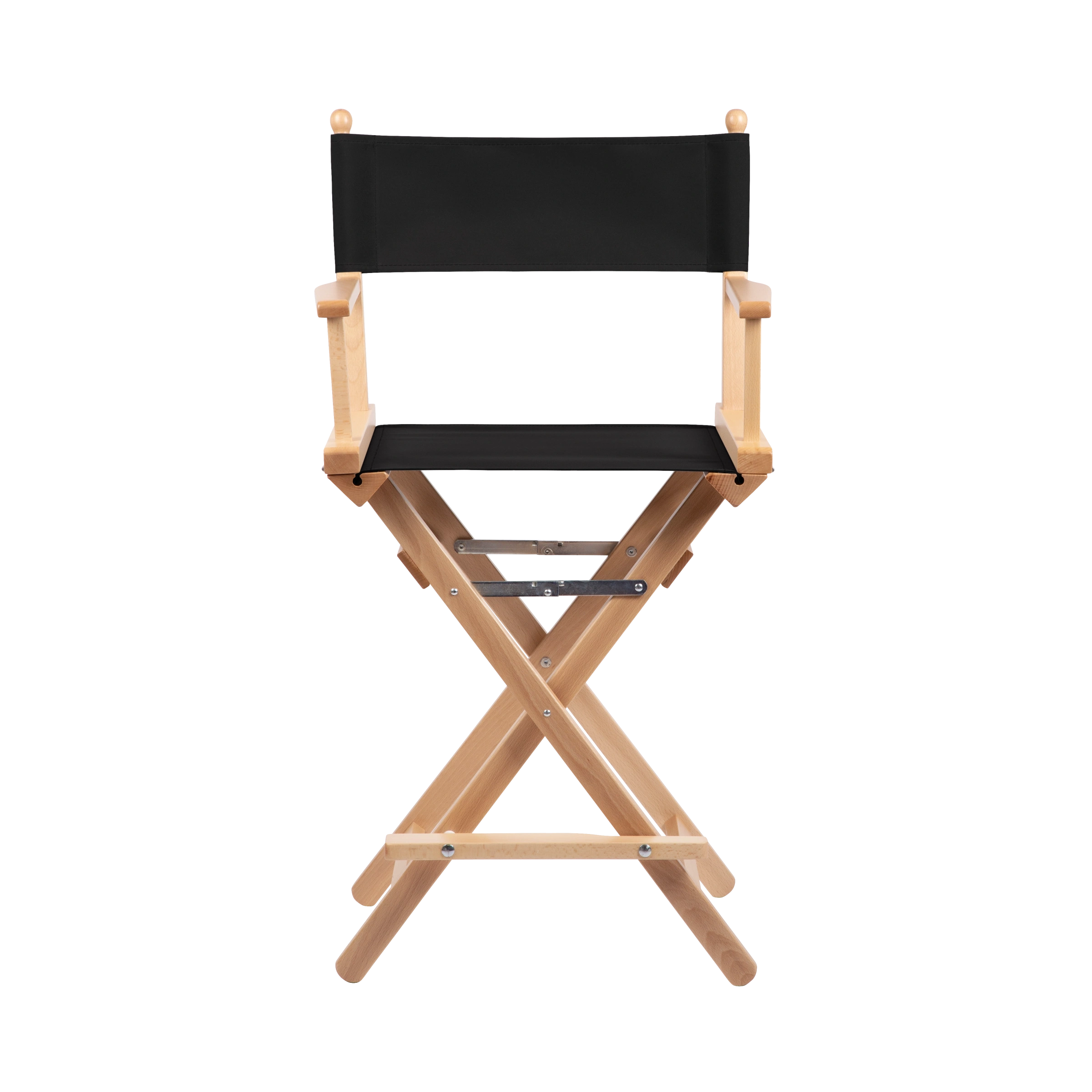 Regiestuhl Sydney aus naturfarbenem Buchenholz mit schwarzem Bezug, Frontalansicht
#Classic | Set (Farbe)_schwarz