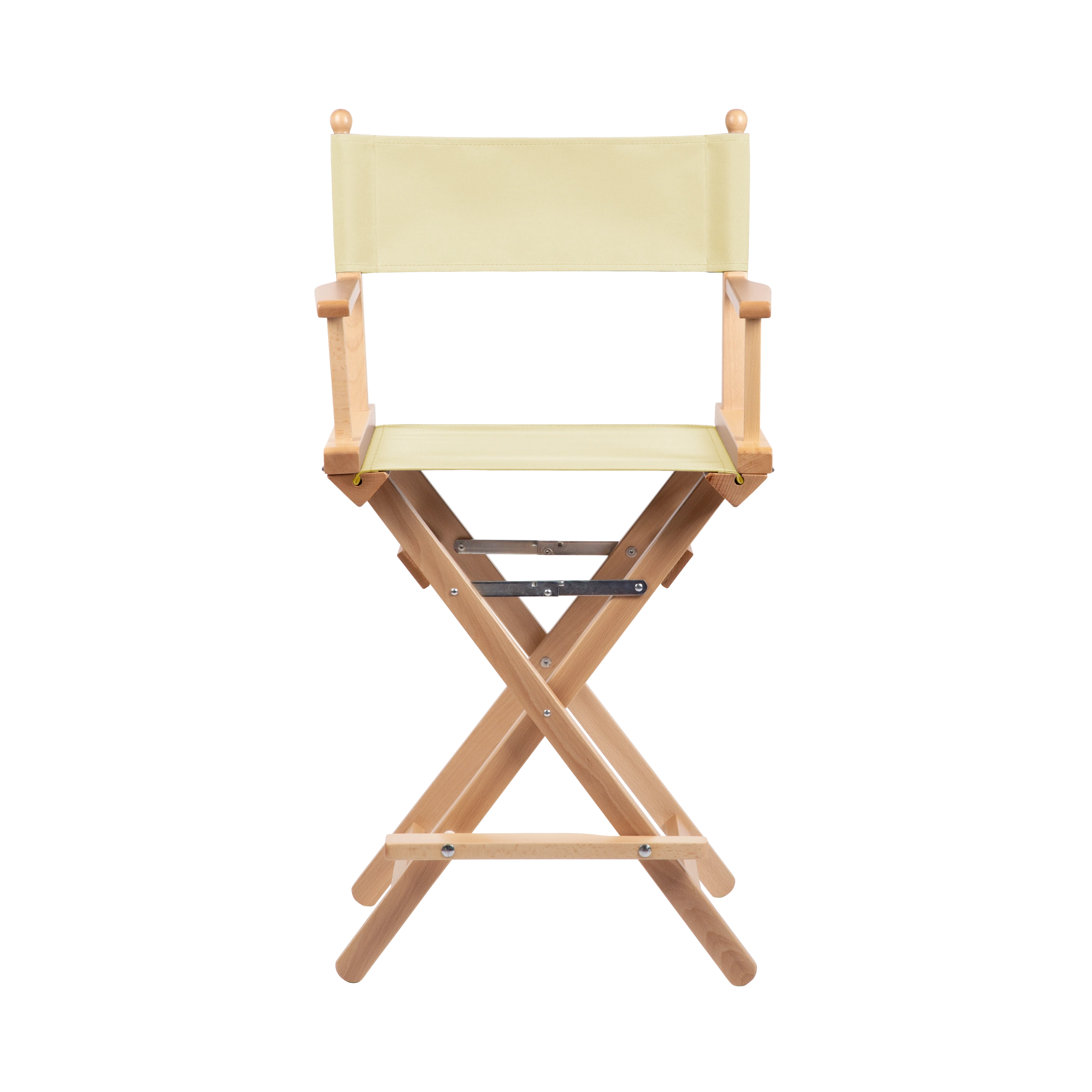 Regiestuhl Sydney aus naturfarbenem Buchenholz mit Bezug in vanille, Frontalansicht
#Classic | Set (Farbe)_vanille