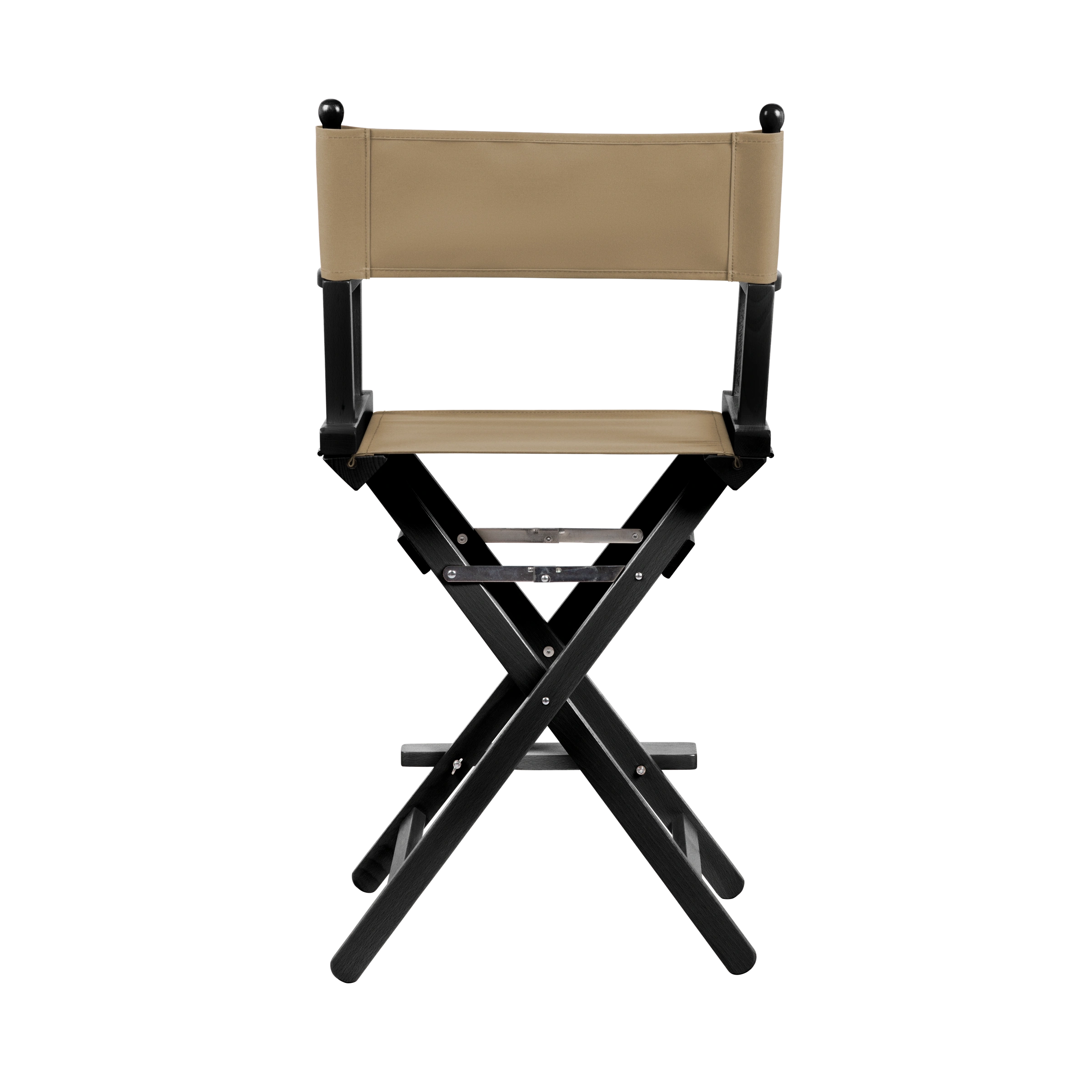 Regiestuhl Sydney aus schwarzem Buchenholz mit grau-beigem Bezug, Rückansicht
#Classic | Set (Farbe)_grau-beige