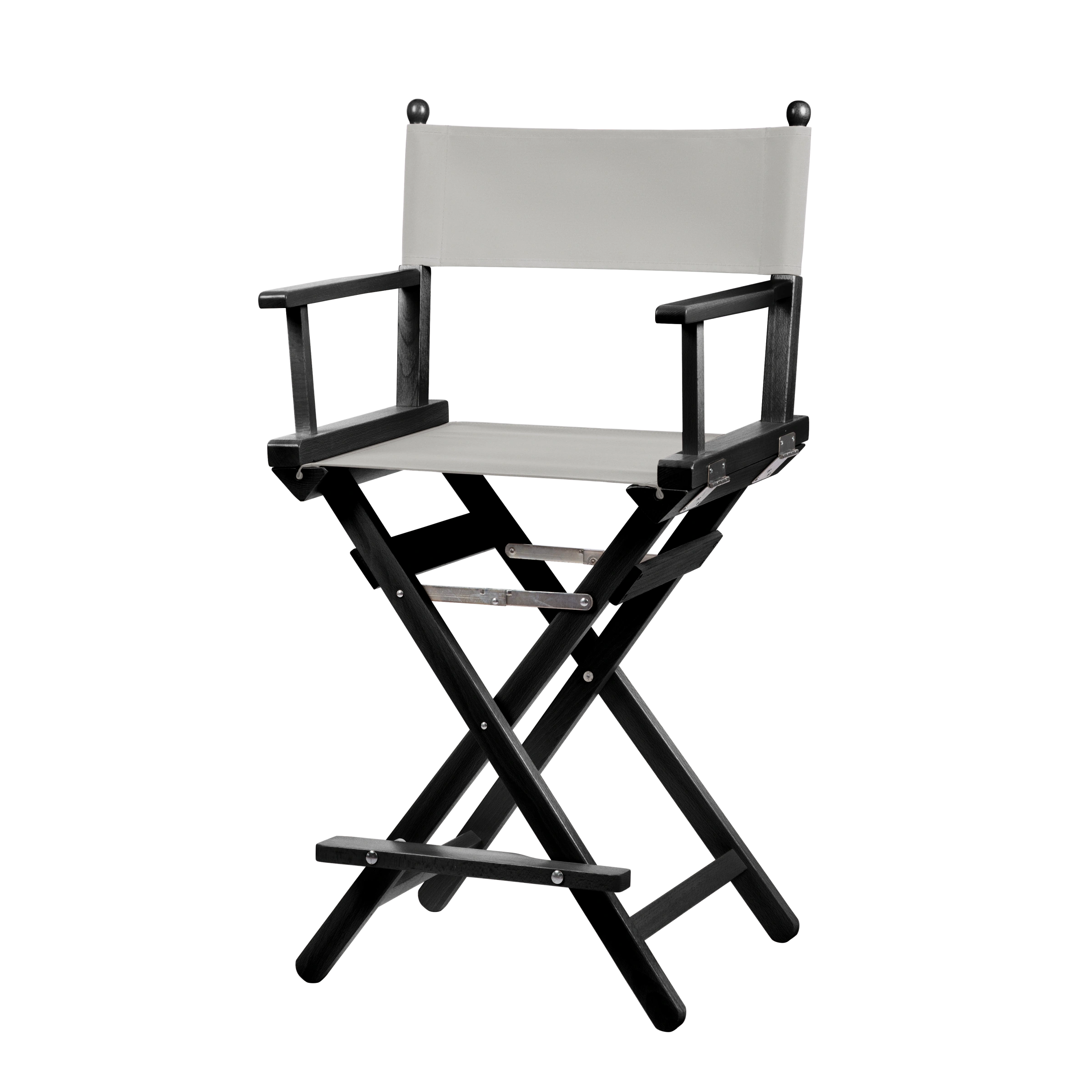 Regiestuhl Sydney aus schwarzem Buchenholz mit hellgrauem Bezug, Seitenansicht
#Classic | Set (Farbe)_hellgrau