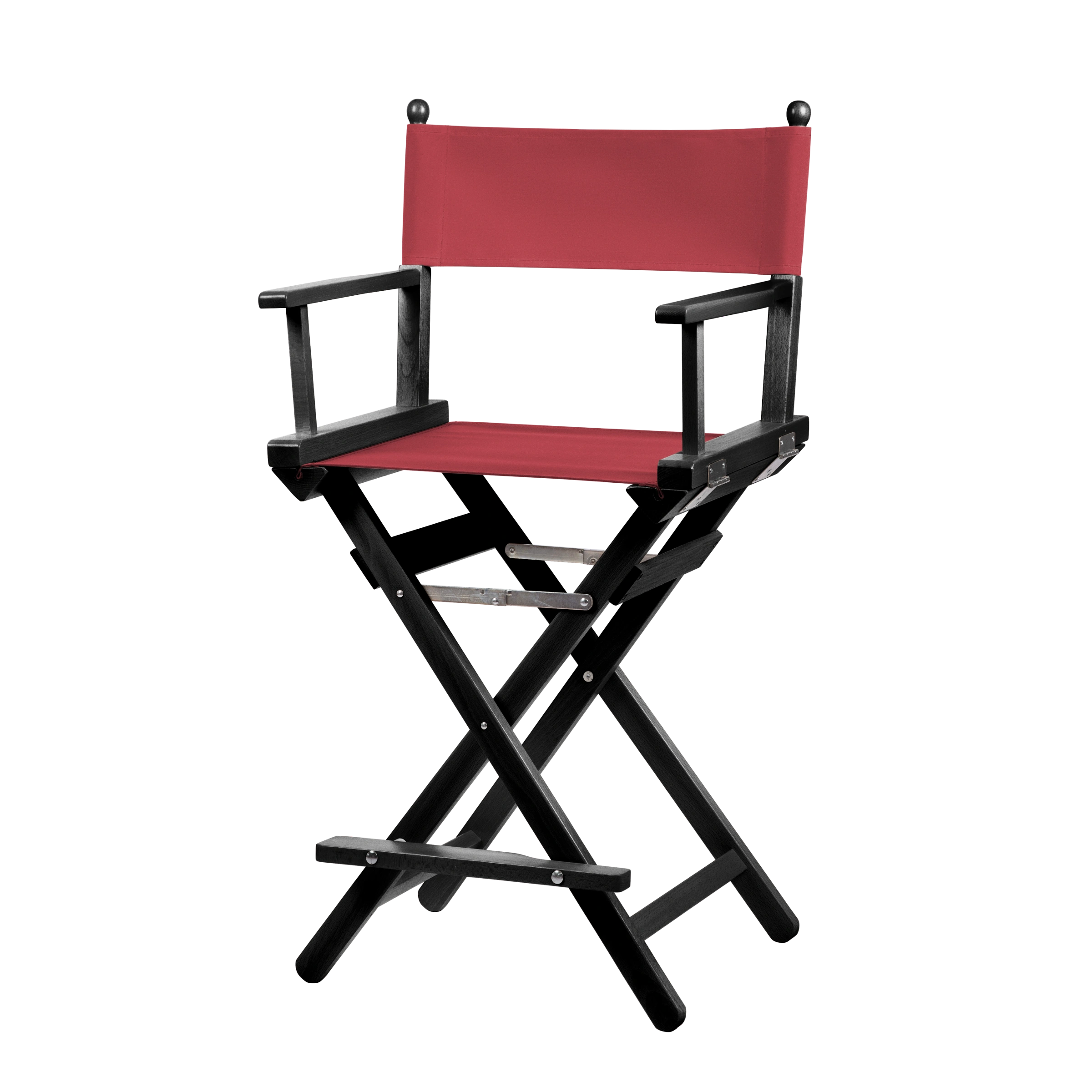 Regiestuhl Sydney aus schwarzem Buchenholz mit rotem Bezug, Seitenansicht
#Classic | Set (Farbe)_rot