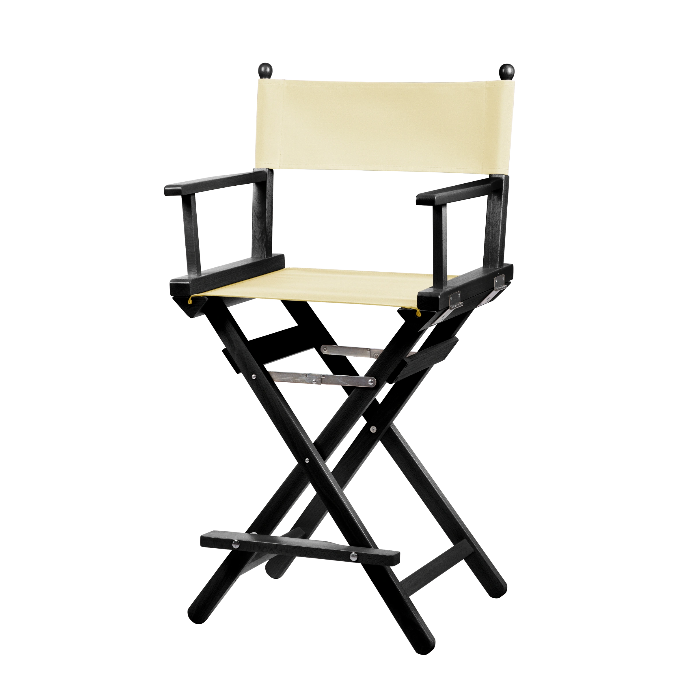 Regiestuhl Sydney aus schwarzem Buchenholz mit Bezug in vanille, Seitenansicht
#Classic | Set (Farbe)_vanille