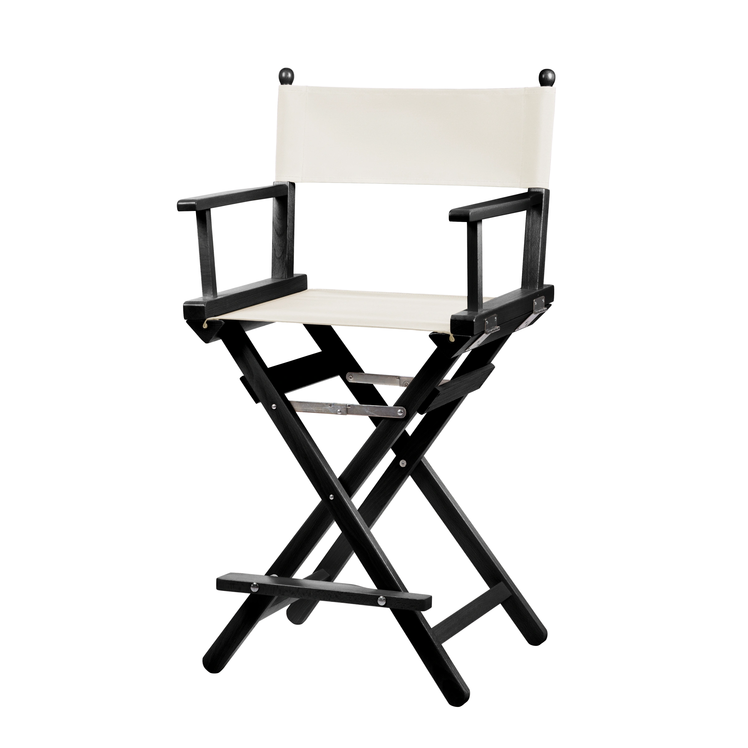 Regiestuhl Sydney aus schwarzem Buchenholz mit weißem Bezug, Seitenansicht
#Classic | Set (Farbe)_weiß