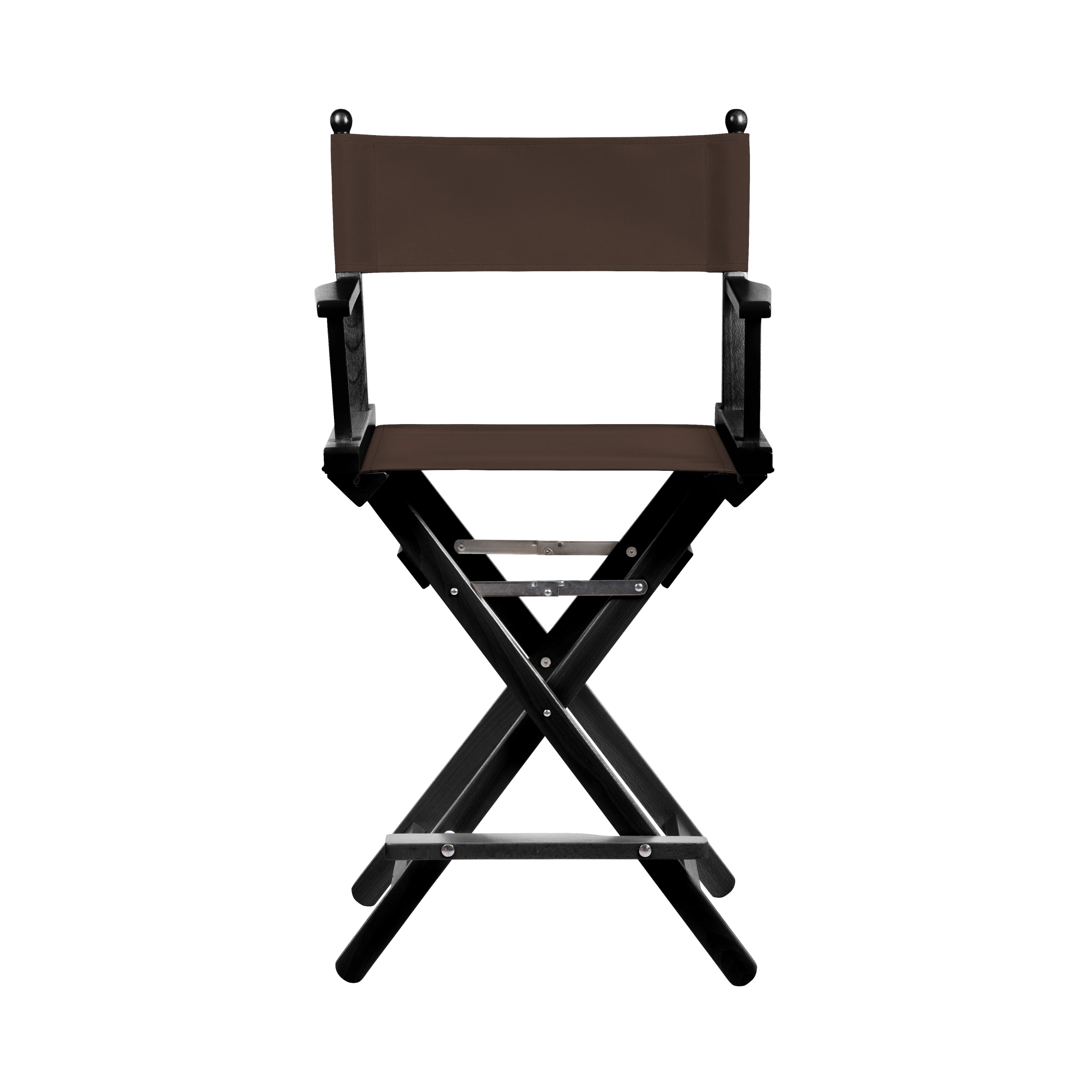 Regiestuhl Sydney aus schwarzem Buchenholz mit Bezug in caffé, Frontalansicht
#Classic | Set (Farbe)_caffé