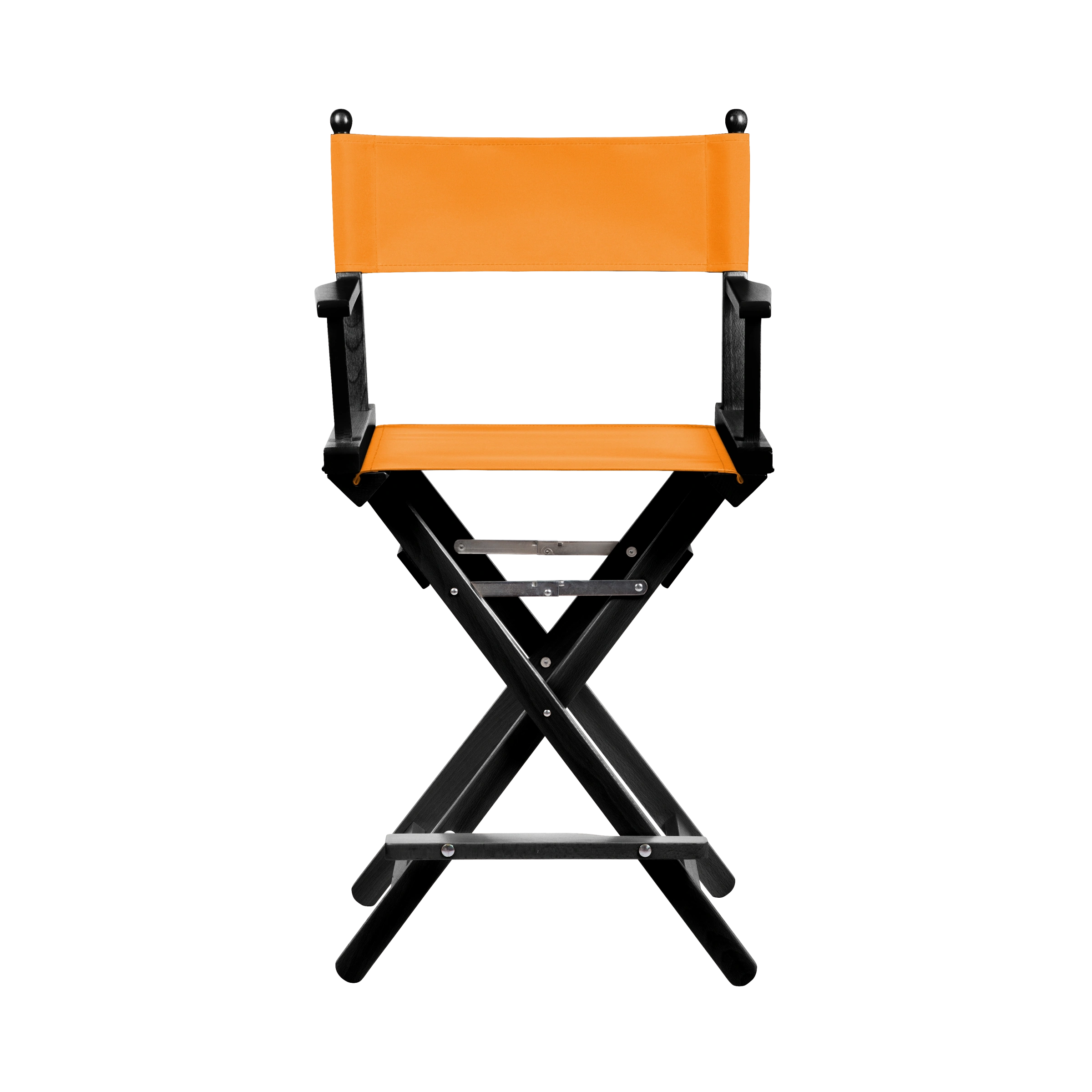 Regiestuhl Sydney aus schwarzem Buchenholz mit Bezug in mandarine, Frontalansicht
#Classic | Set (Farbe)_mandarine