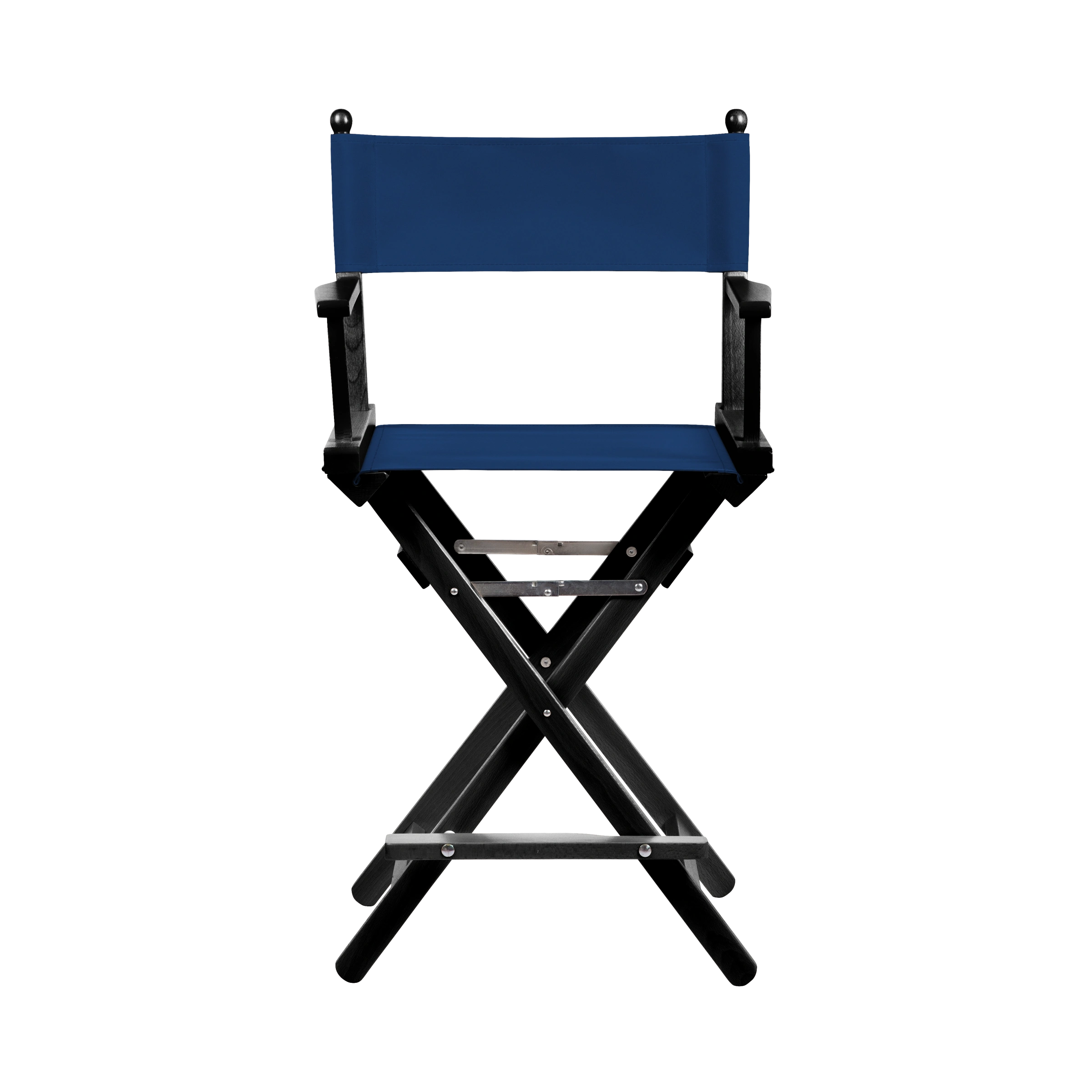 Regiestuhl Sydney aus schwarzem Buchenholz mit Bezug in marine, Frontalansicht
#Classic | Set (Farbe)_marine