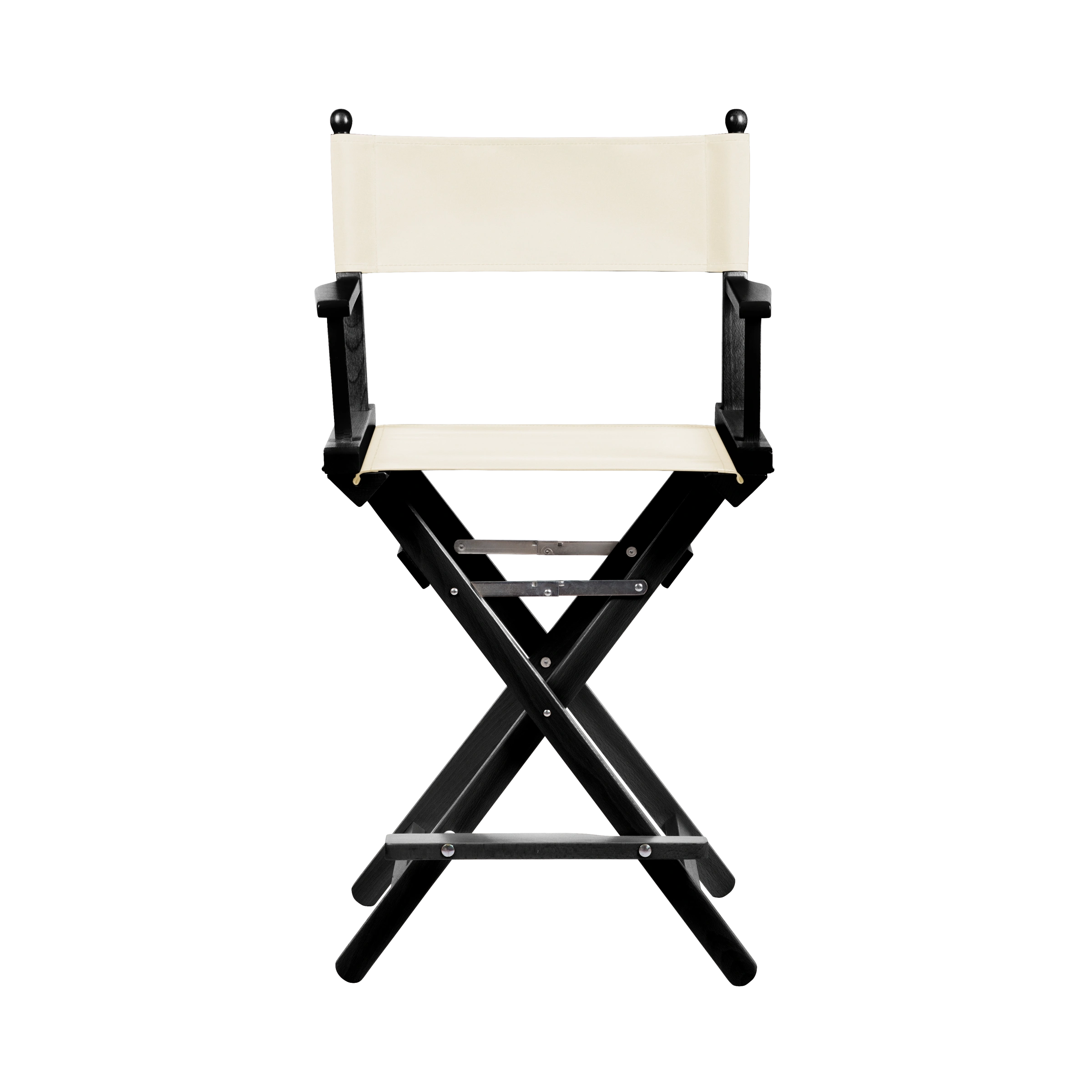 Regiestuhl Sydney aus schwarzem Buchenholz mit Bezug in natur, Frontalansicht
#Classic | Set (Farbe)_natur