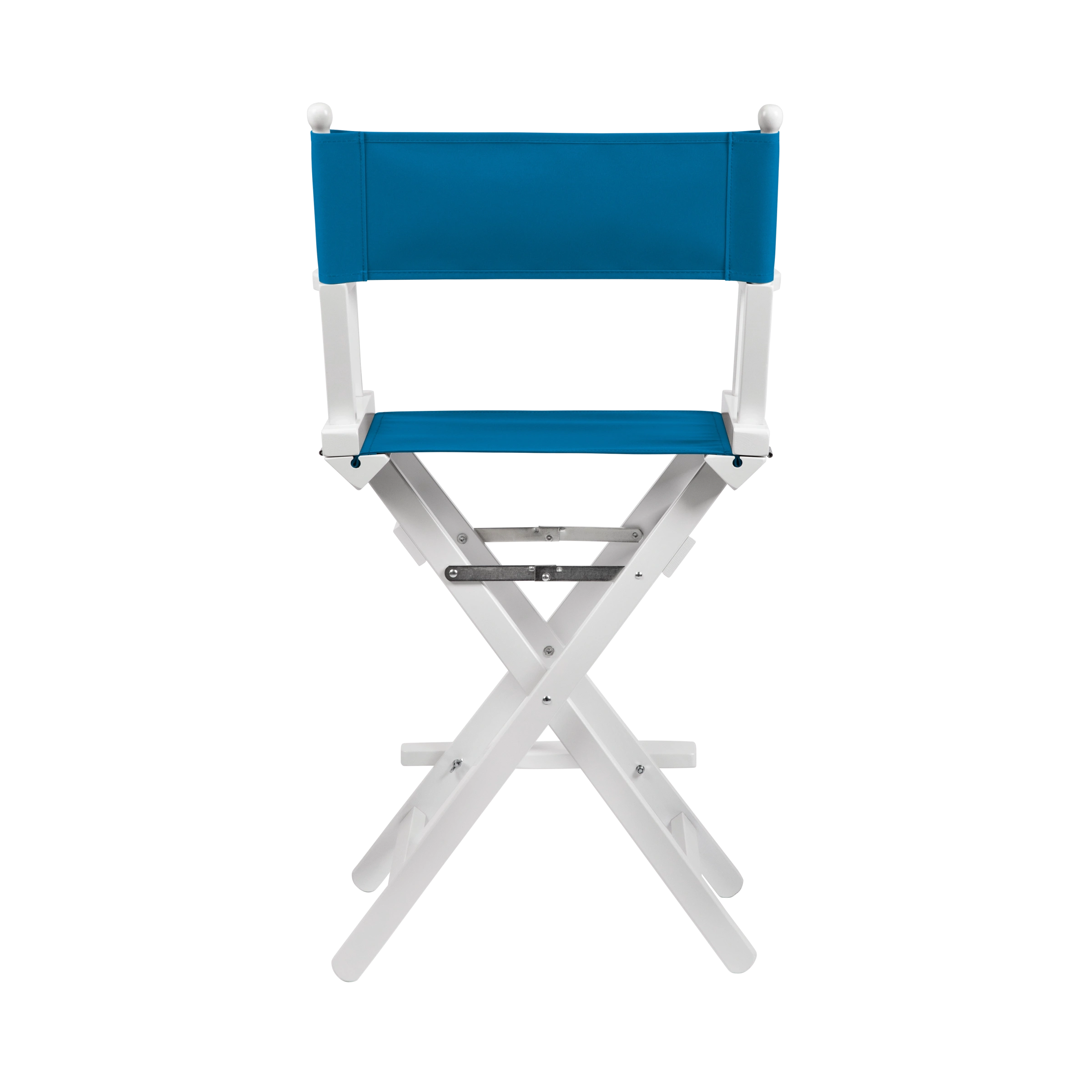 Regiestuhl Sydney aus weißem Buchenholz mit blauem Bezug, Rückansicht
#Classic | Set (Farbe)_blau