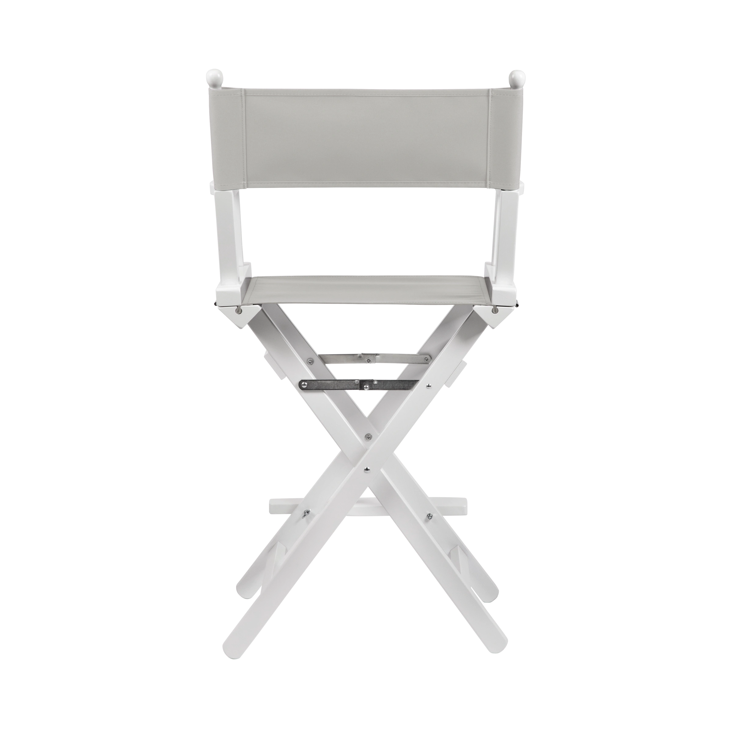 Regiestuhl Sydney aus weißem Buchenholz mit hellgrauem Bezug, Rückansicht
#Classic | Set (Farbe)_hellgrau