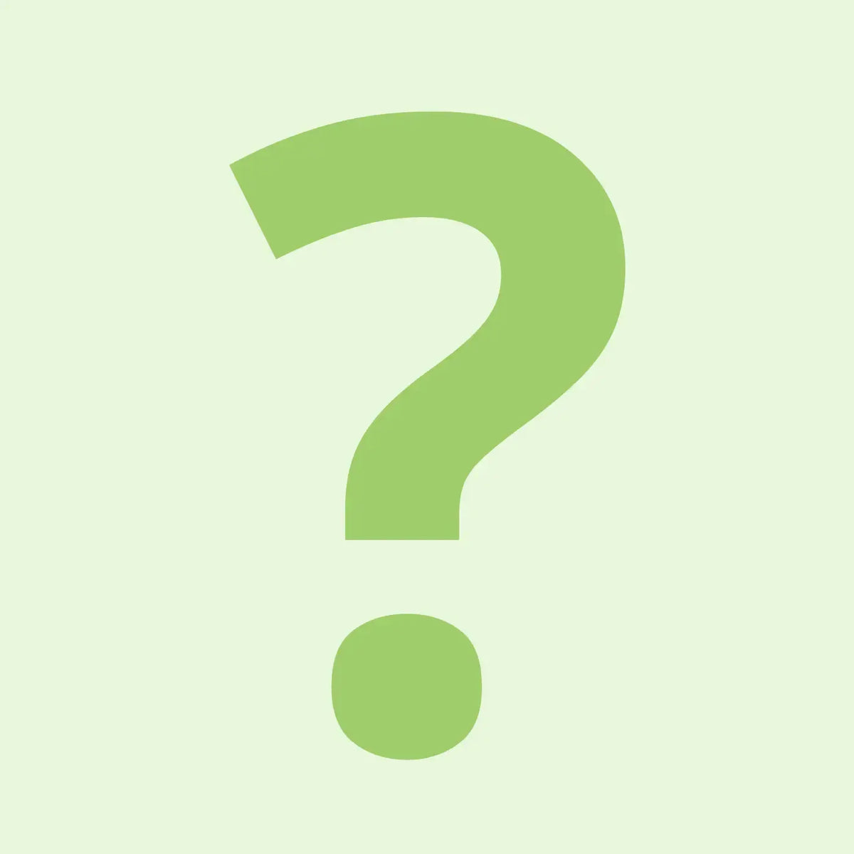 Grünes Fragezeichen auf hellgrünem Hintergrund – Teaserbild für die häufigsten Fragen (FAQs) zu unseren Regiestühlen