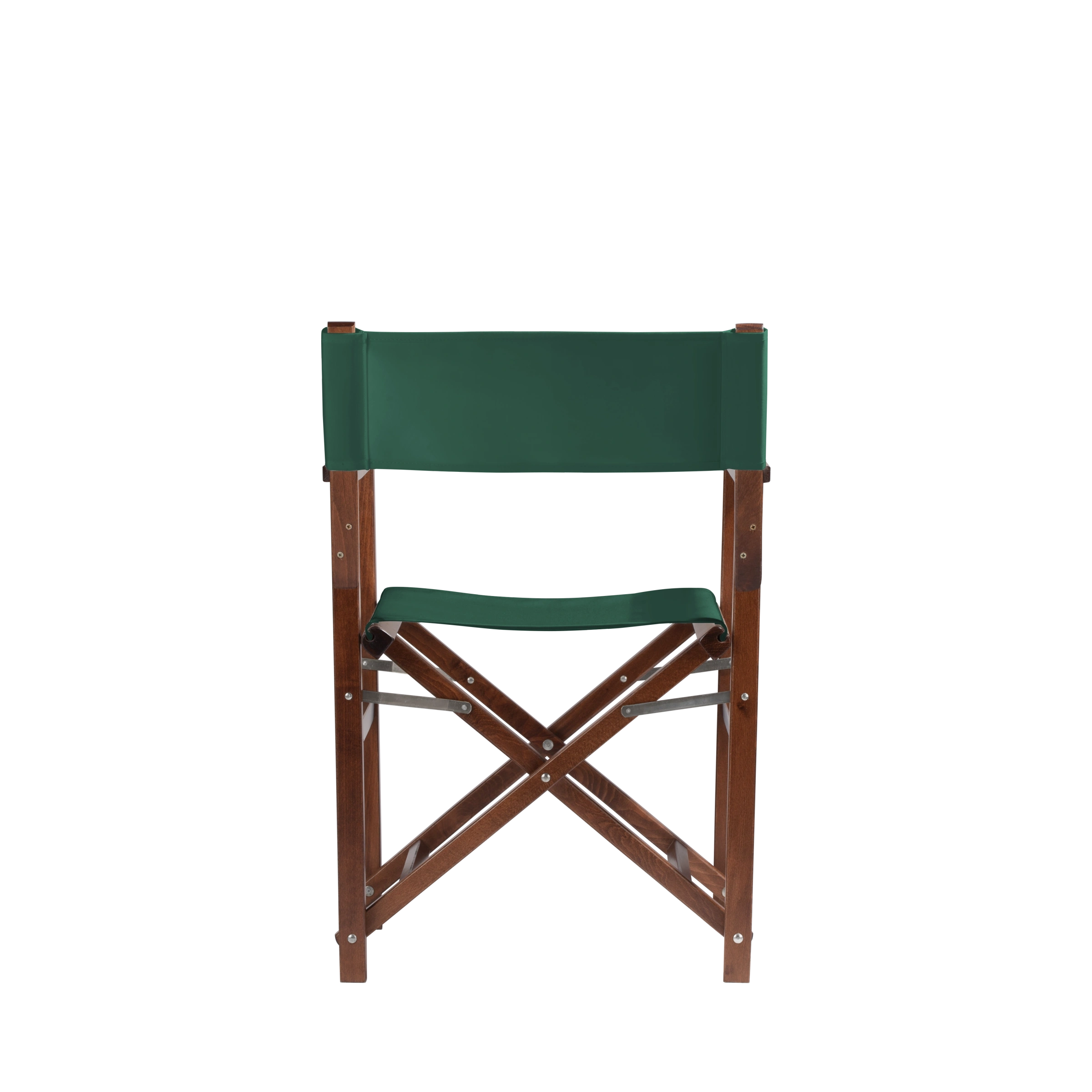 Regiestuhl Woody aus braunem Buchenholz mit dunkelgrünem Bezug, Rückansicht
#Classic | Set (Farbe)_dunkelgrün