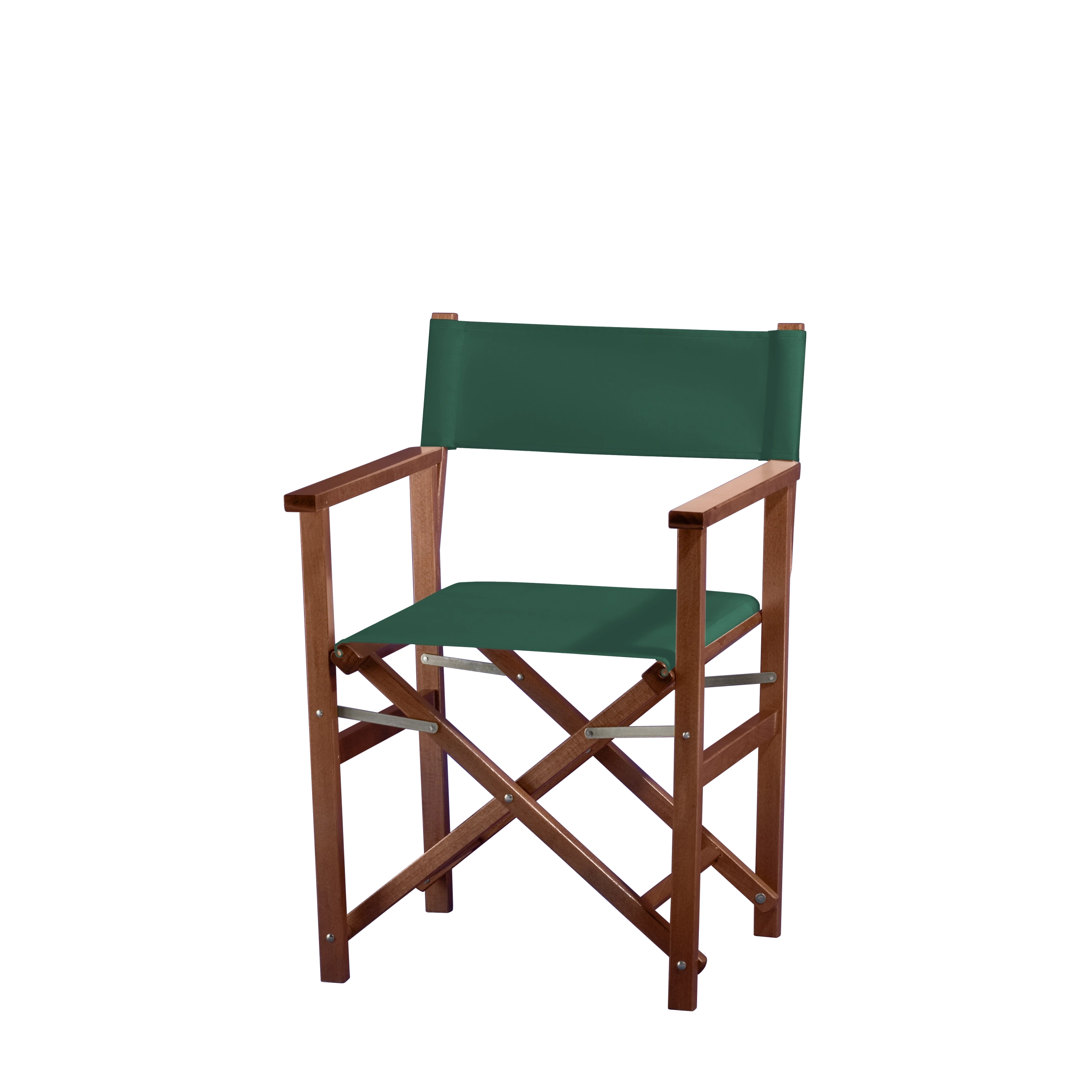 Regiestuhl Woody aus braunem Buchenholz mit dunkelgrünem Bezug, Seitenansicht
#Classic | Set (Farbe)_dunkelgrün