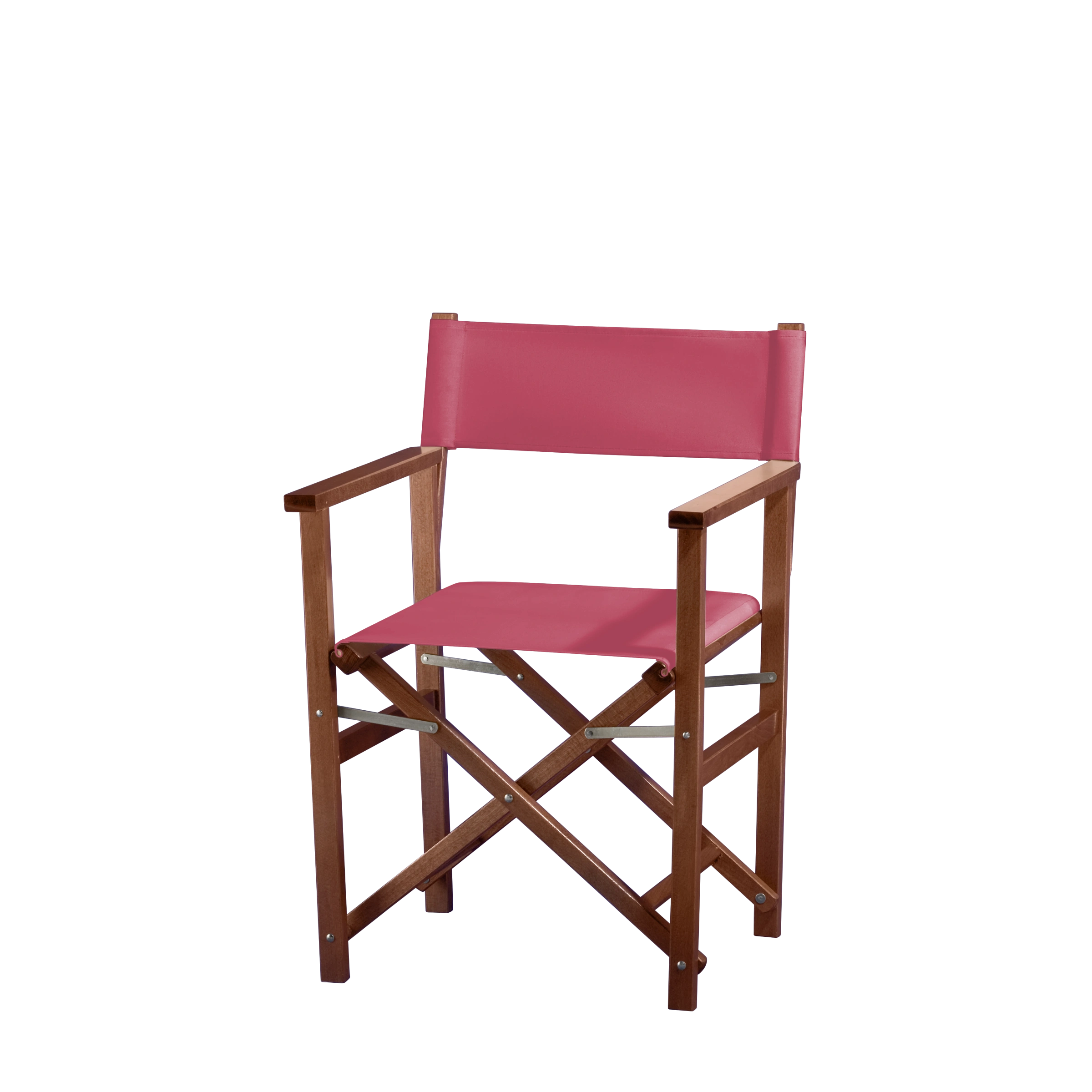 Regiestuhl Woody aus braunem Buchenholz mit Bezug in fuchsia, Seitenansicht
#Classic | Set (Farbe)_fuchsia