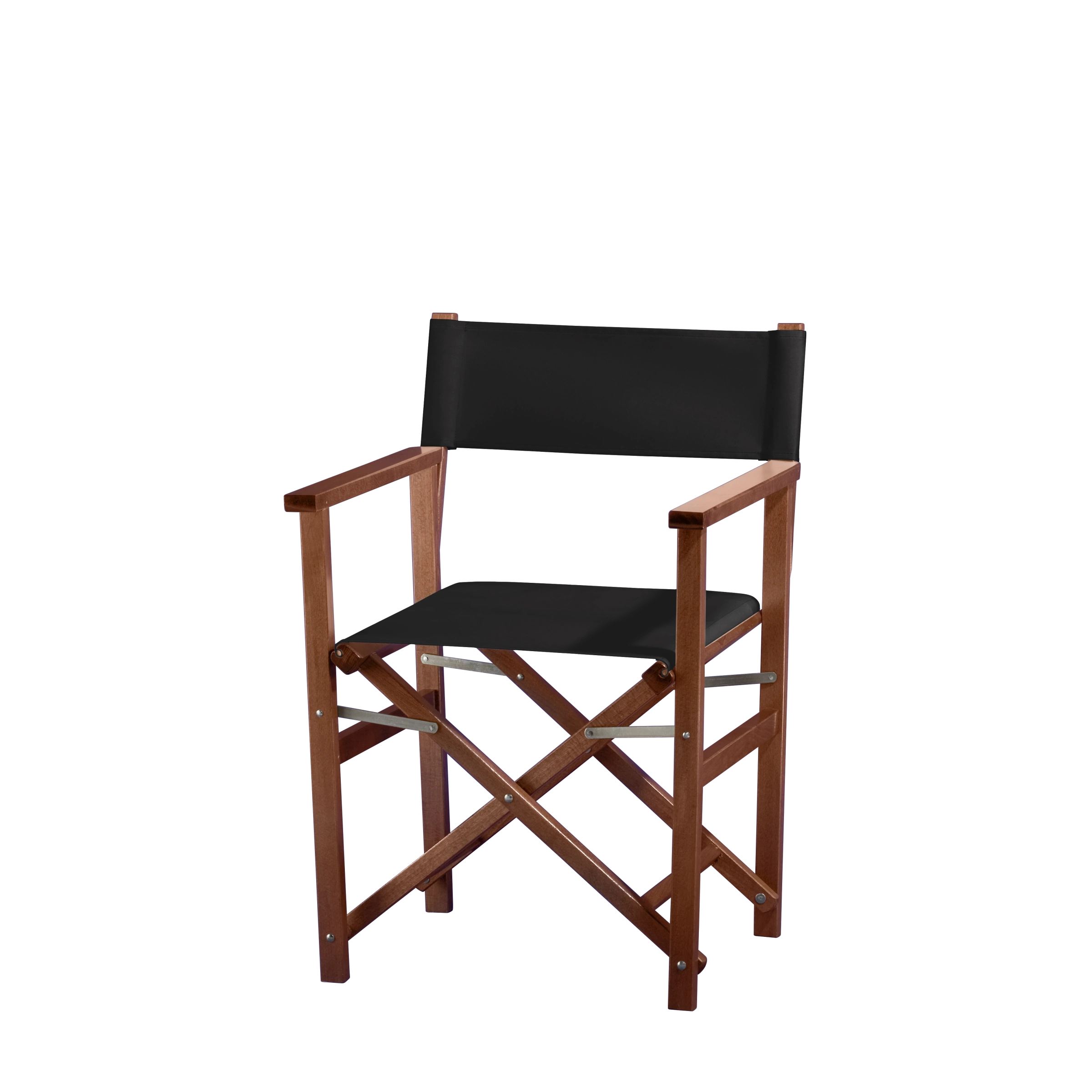 Regiestuhl Woody aus braunem Buchenholz mit schwarzem Bezug, Seitenansicht
#Classic | Set (Farbe)_schwarz