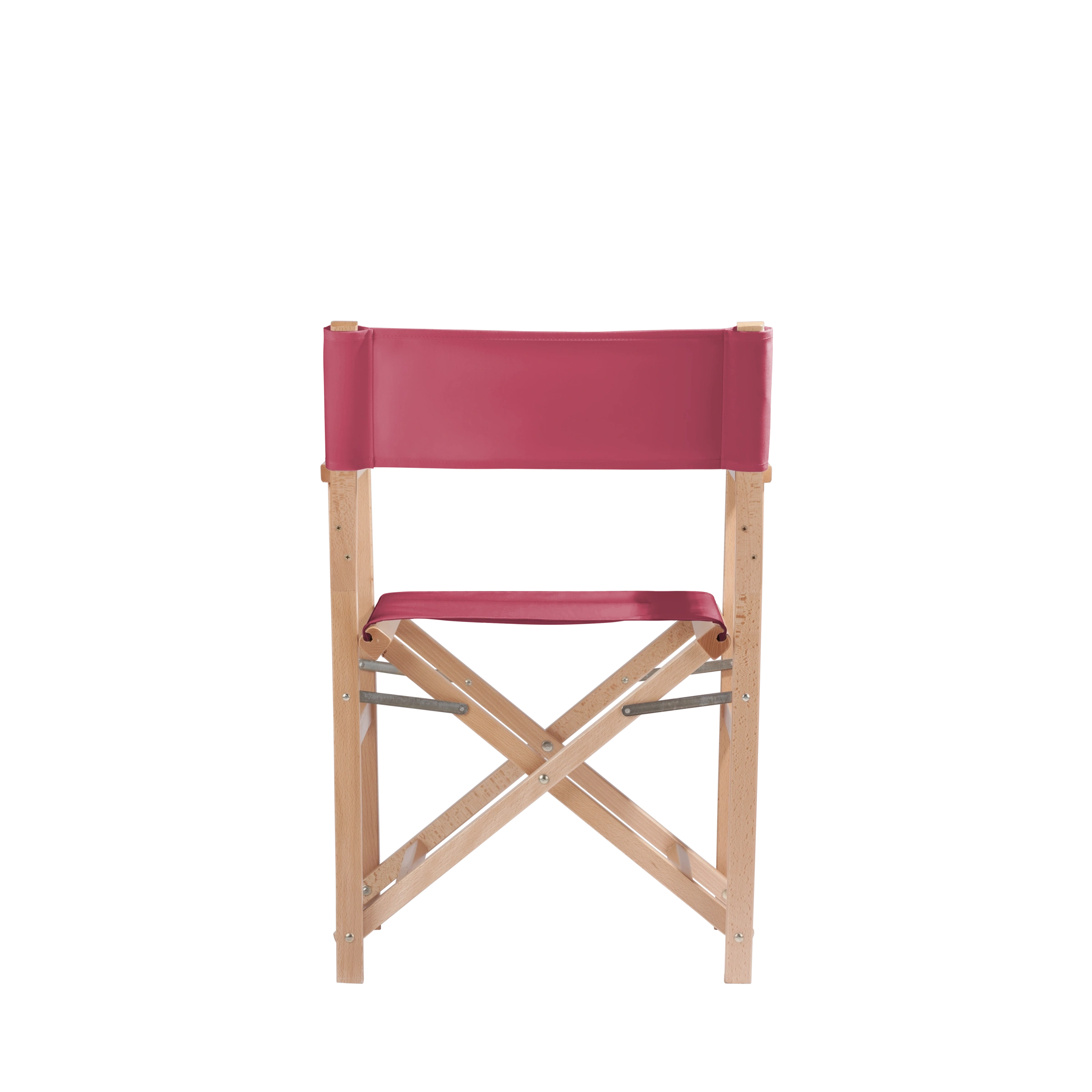 Regiestuhl Woody aus naturfarbenem Buchenholz mit Bezug in fuchsia, Rückansicht
#Classic | Set (Farbe)_fuchsia