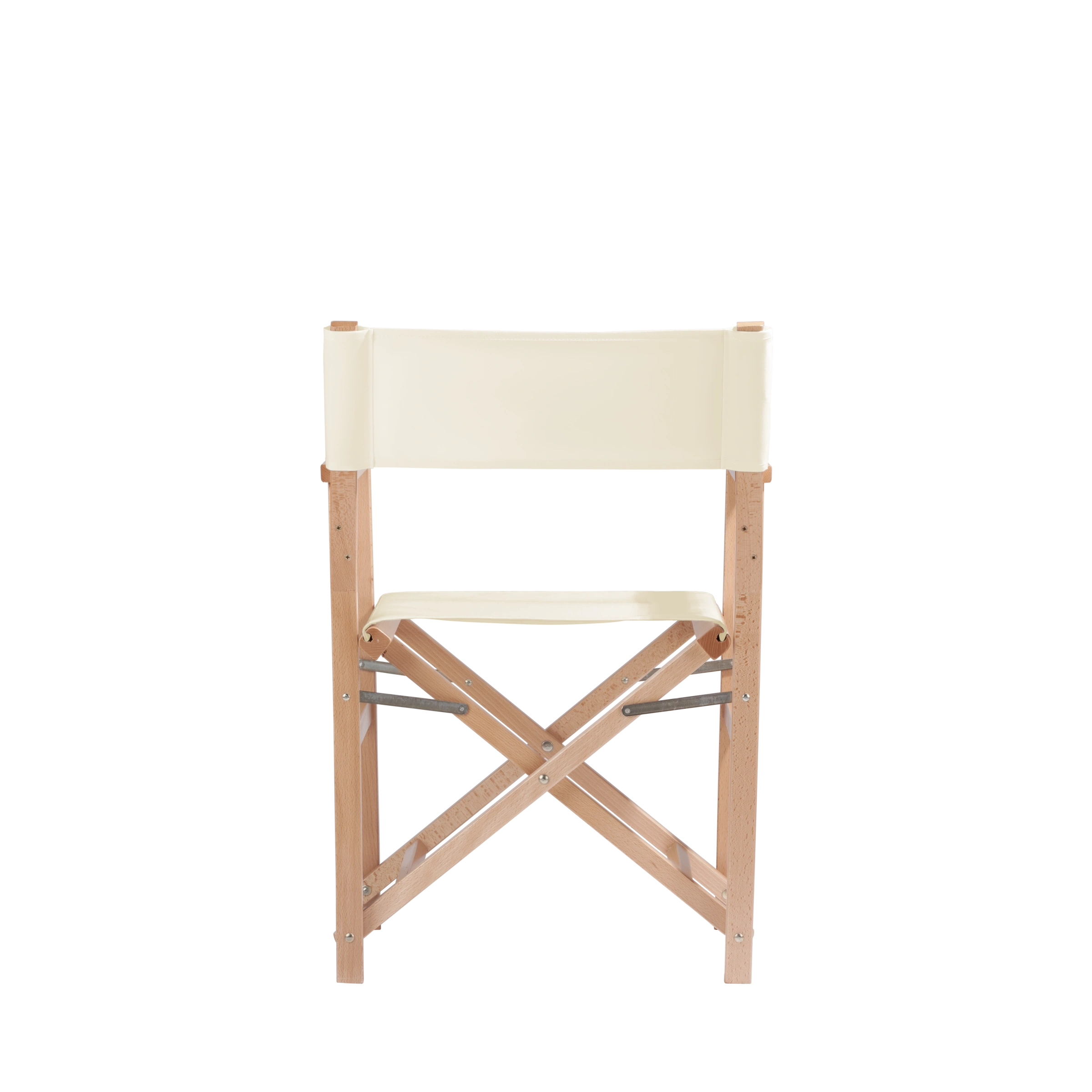 Regiestuhl Woody aus naturfarbenem Buchenholz mit naturfarbenem Bezug, Rückansicht
#Classic | Set (Farbe)_natur