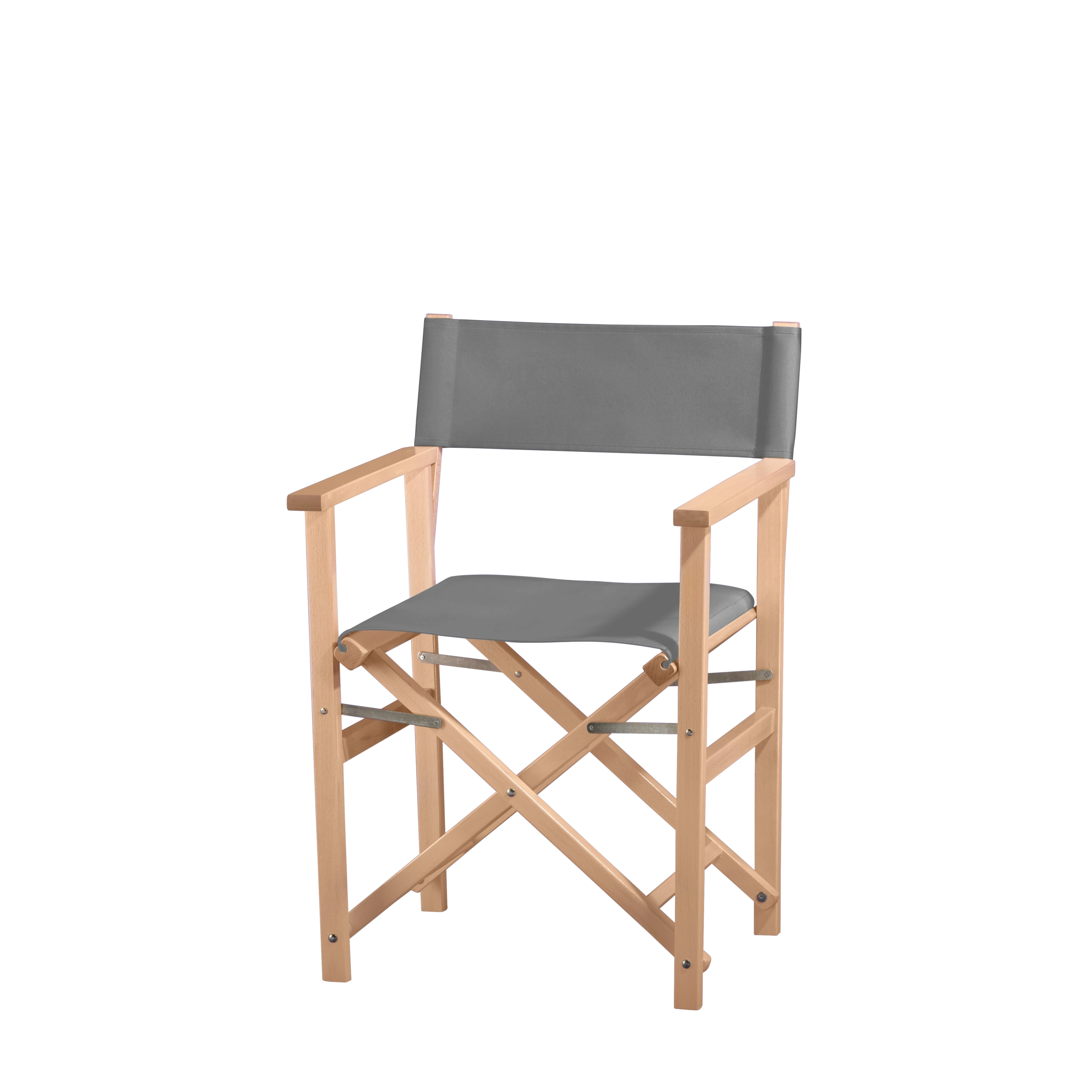 Regiestuhl Woody aus naturfarbenem Buchenholz mit anthrazitem Bezug, Seitenansicht
#Classic | Set (Farbe)_anthrazit