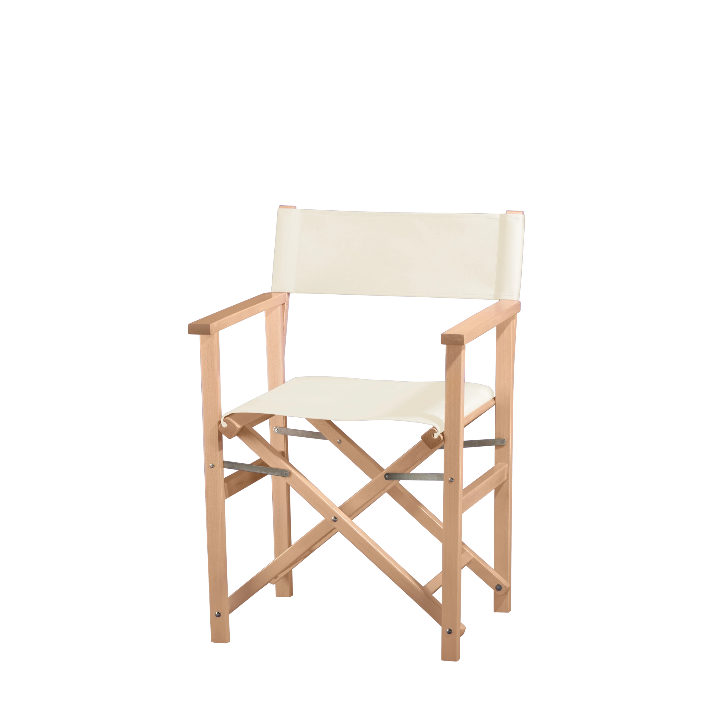 Regiestuhl Woody aus naturfarbenem Buchenholz mit naturfarbenem Bezug, Seitenansicht
#Classic | Set (Farbe)_natur