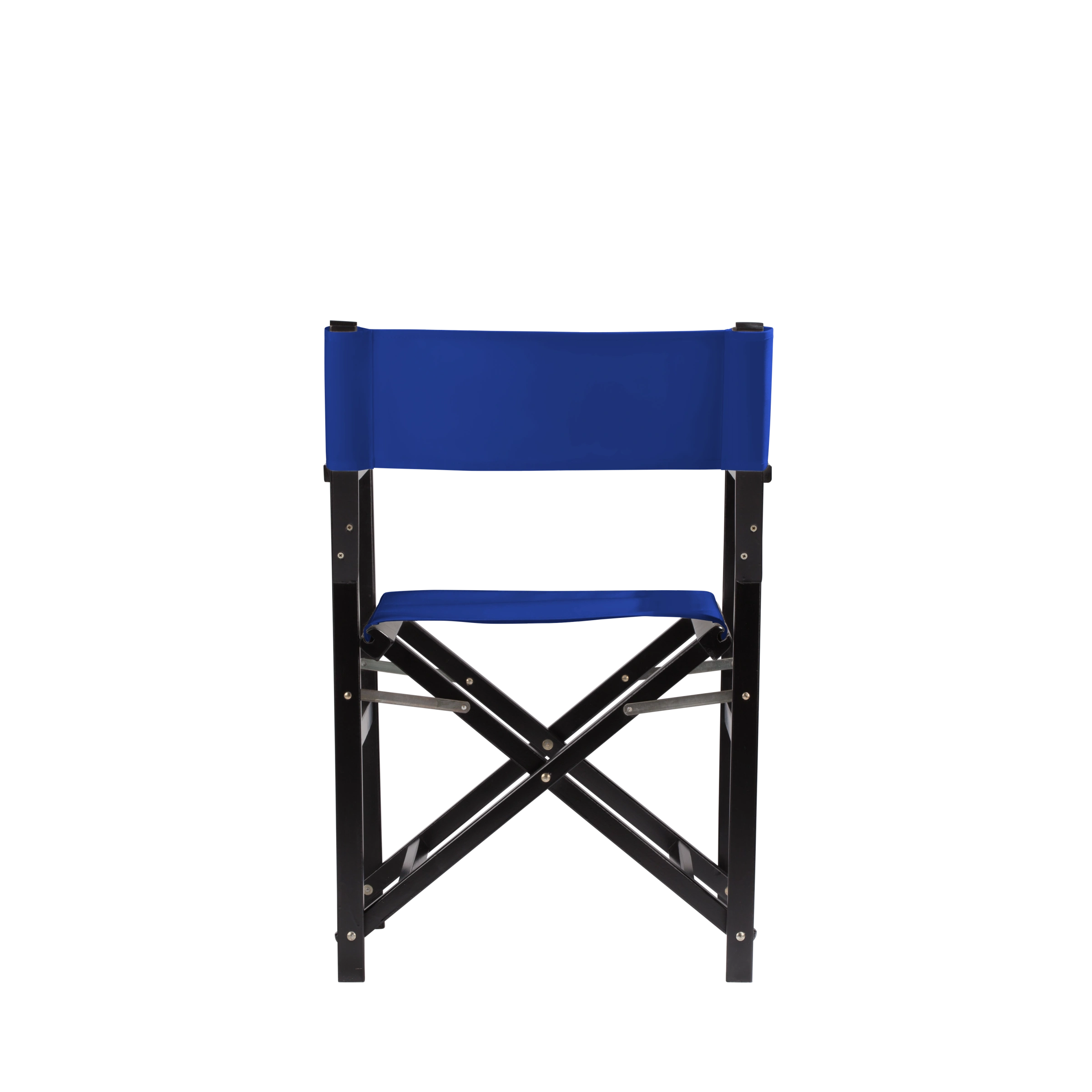 Regiestuhl Woody aus schwarzem Buchenholz mit dunkelblauem Bezug, Rückansicht
#Classic | Set (Farbe)_dunkelblau