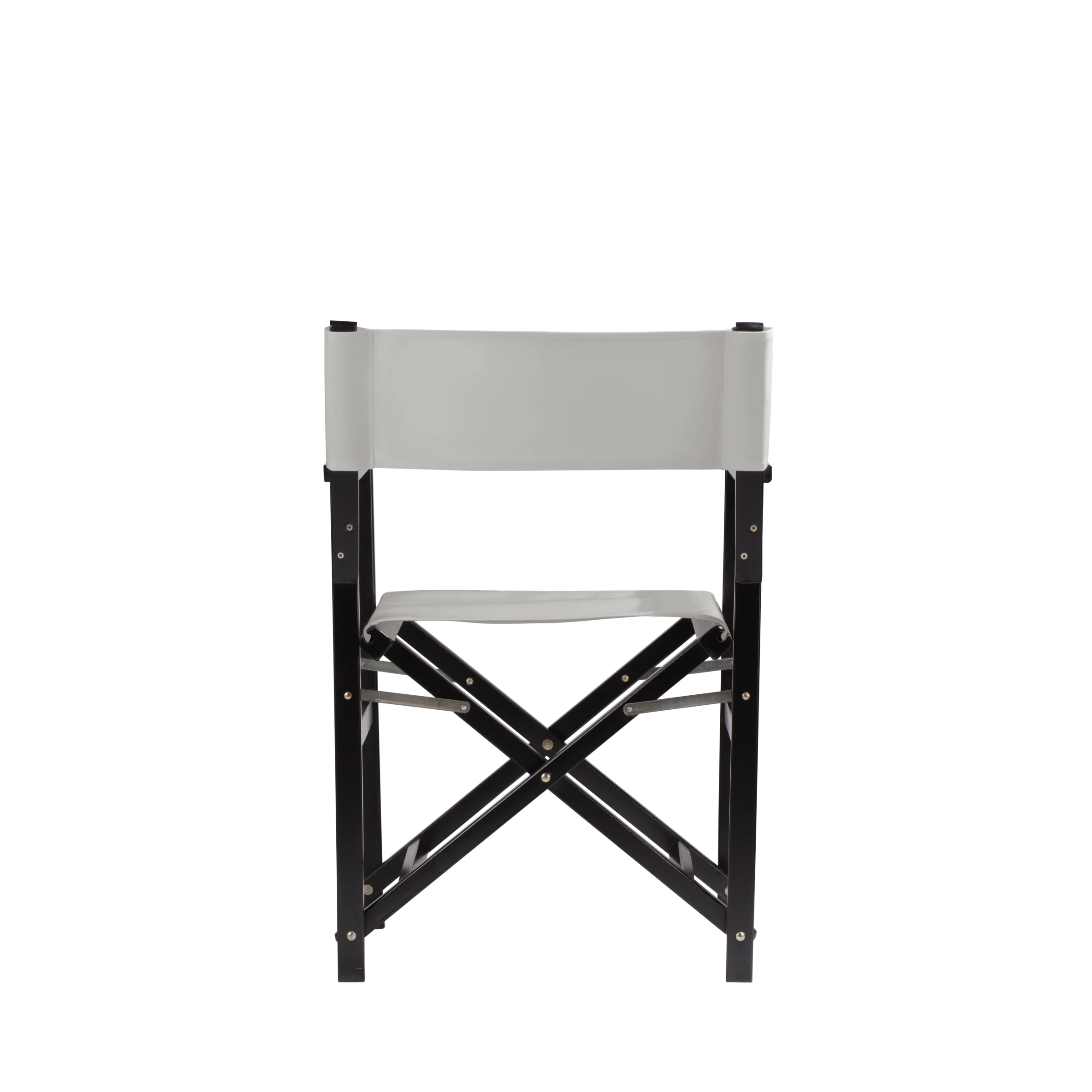 Regiestuhl Woody aus schwarzem Buchenholz mit hellgrauem Bezug, Rückansicht
#Classic | Set (Farbe)_hellgrau