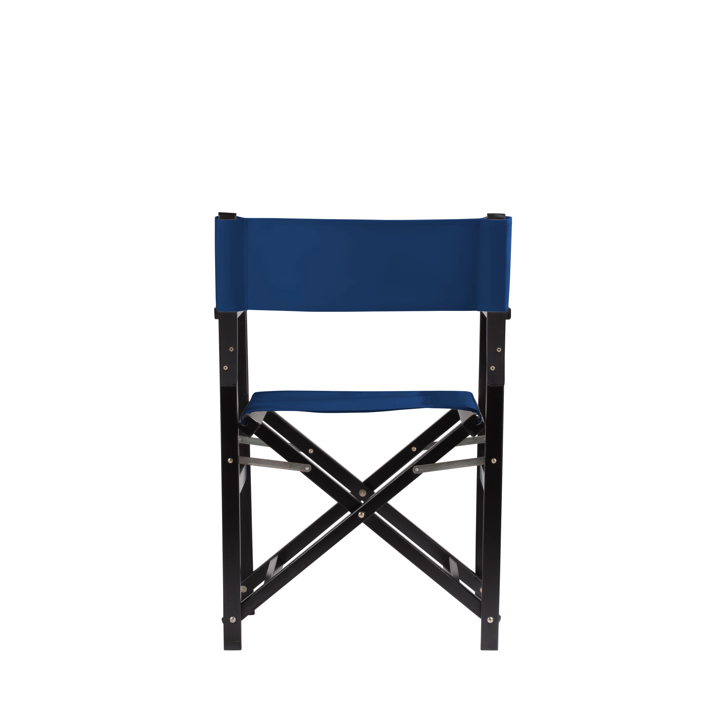 Regiestuhl Woody aus schwarzem Buchenholz mit Bezug in marine, Rückansicht
#Classic | Set (Farbe)_marine