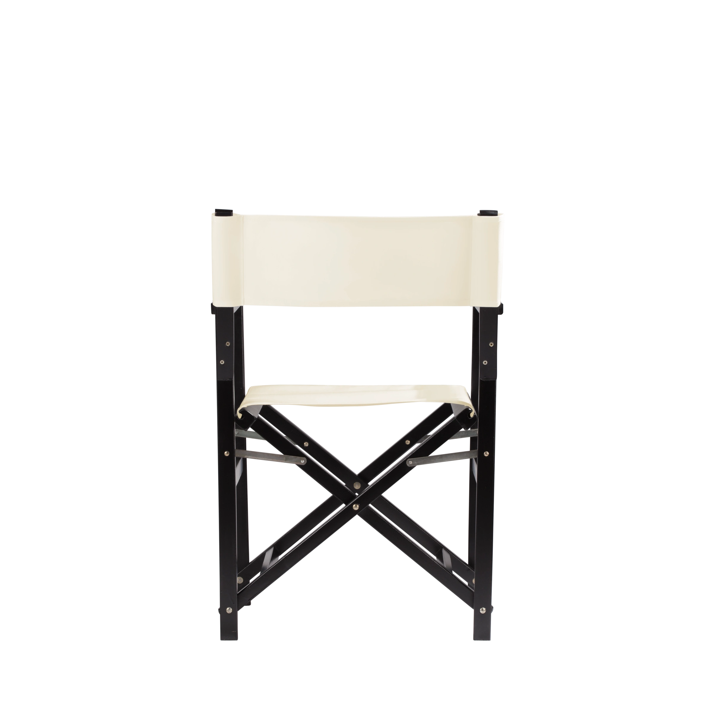 Regiestuhl Woody aus schwarzem Buchenholz mit naturfarbenem Bezug, Rückansicht
#Classic | Set (Farbe)_natur