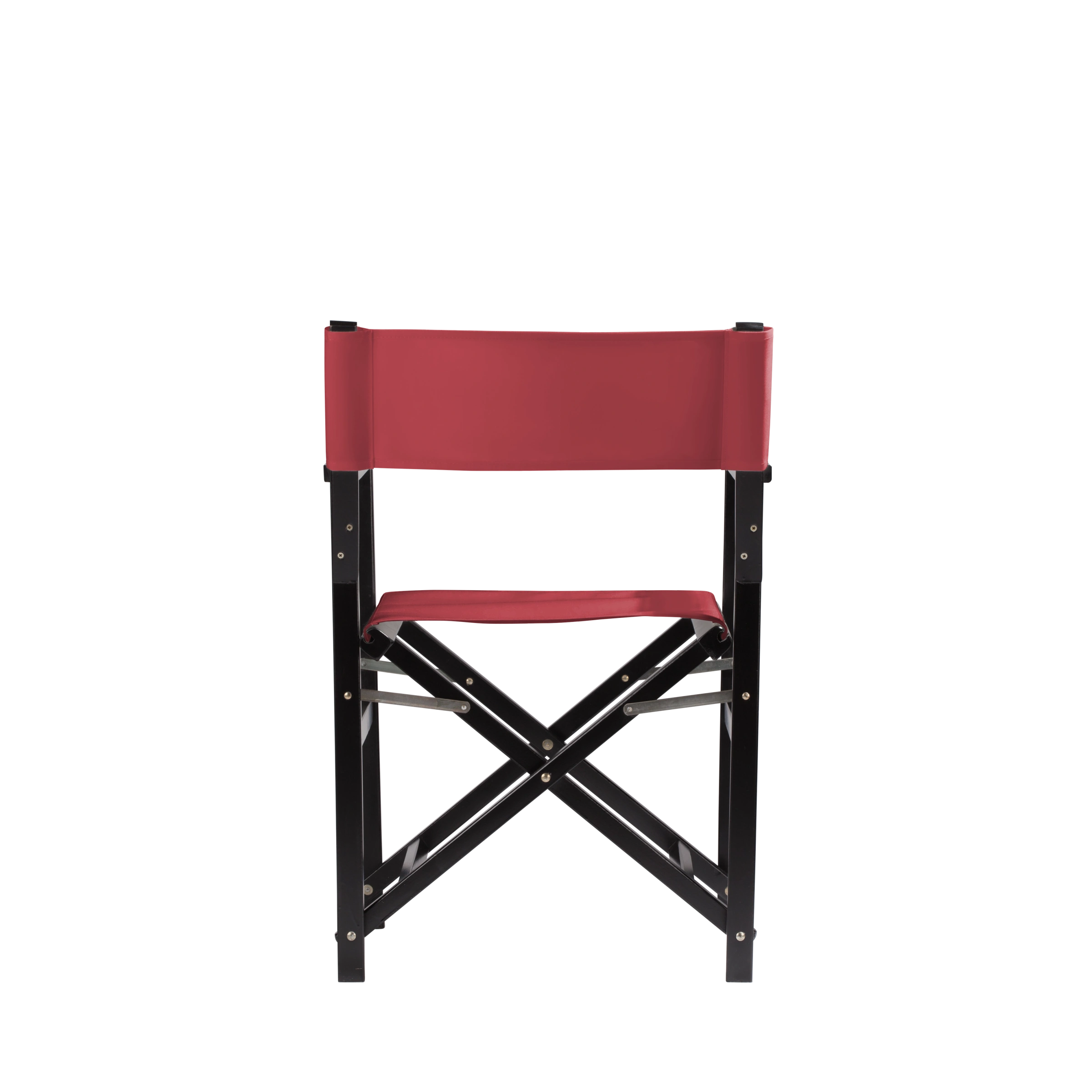 Regiestuhl Woody aus schwarzem Buchenholz mit rotem Bezug, Rückansicht
#Classic | Set (Farbe)_rot