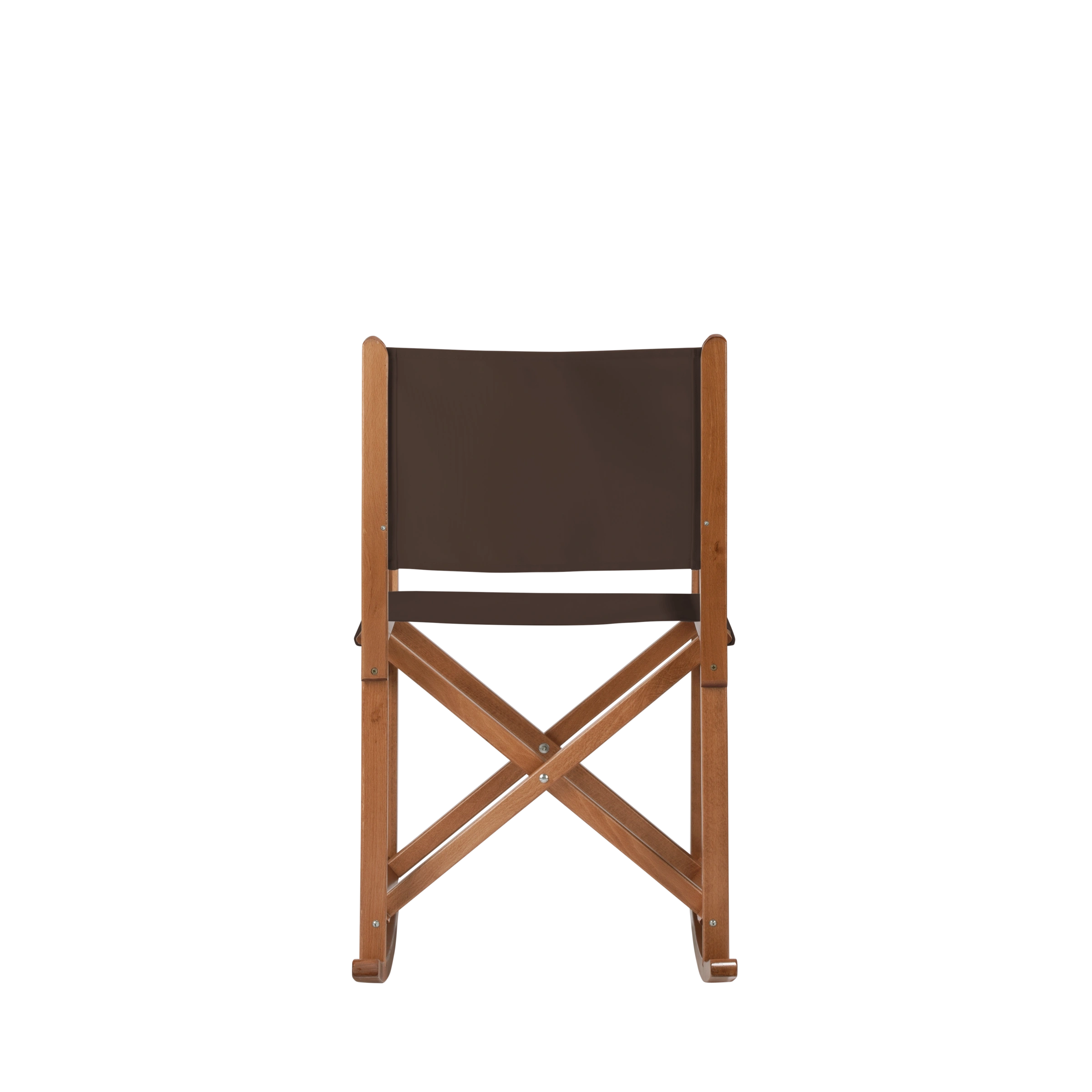 Schaukelstuhl Helmut aus brandyfarbenem Buchenholz mit Bezug in caffé, Rückansicht
#Swing | Set (Farbe)_caffé