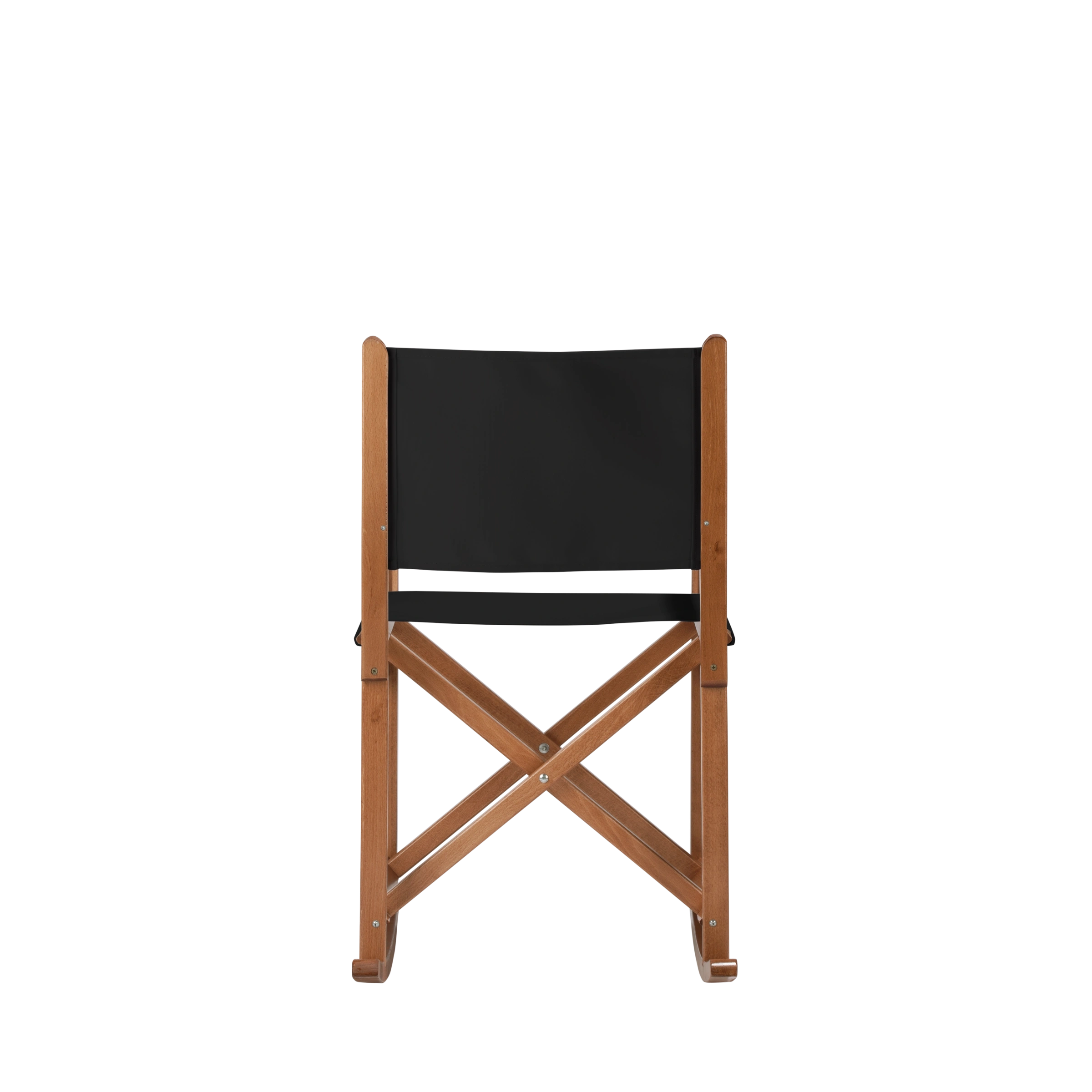 Schaukelstuhl Helmut aus brandyfarbenem Buchenholz mit schwarzem Bezug, Rückansicht
#Swing | Set (Farbe)_schwarz