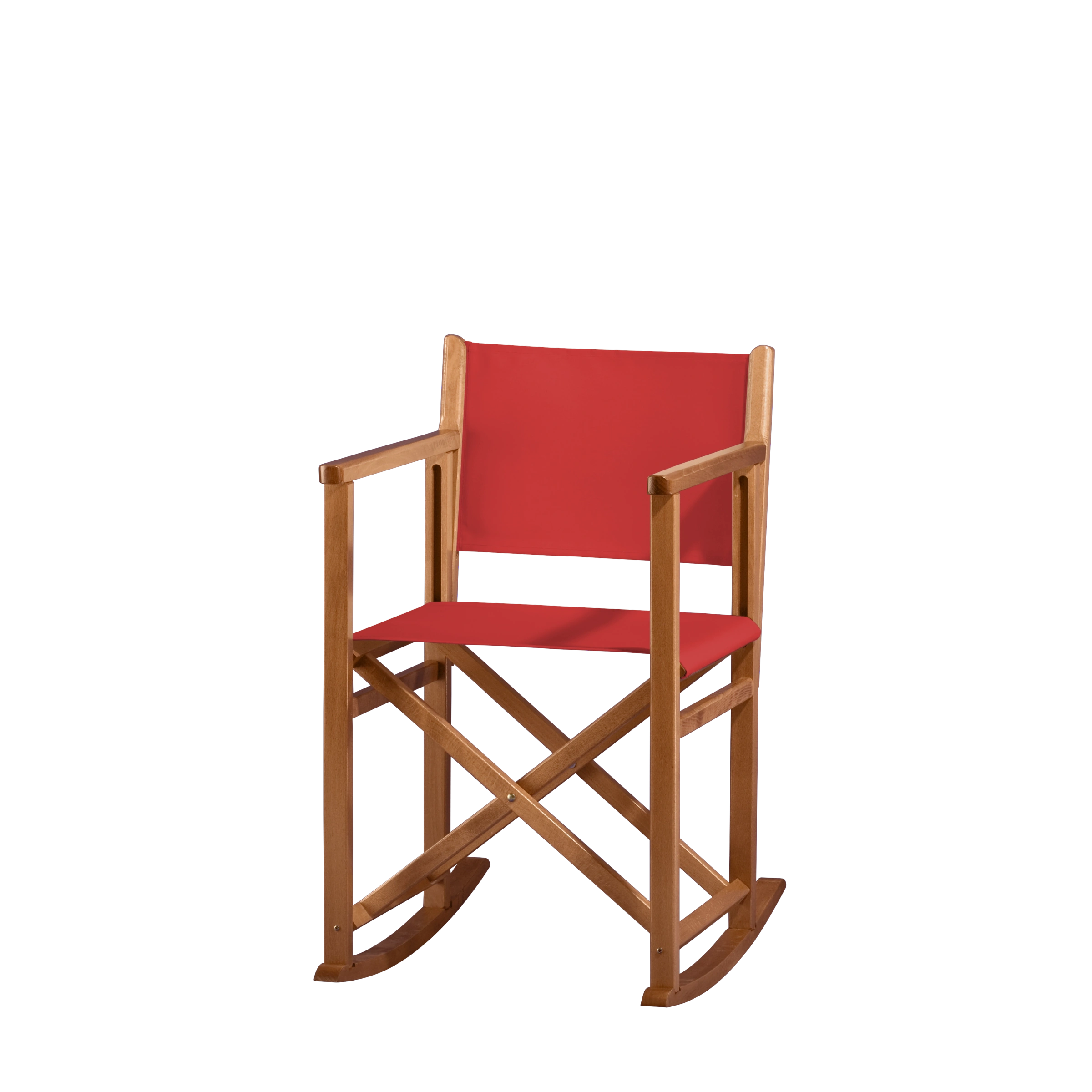 Schaukelstuhl Helmut aus brandyfarbenem Buchenholz mit Bezug in rivarot, Seitenansicht
#Swing | Set (Farbe)_rivarot