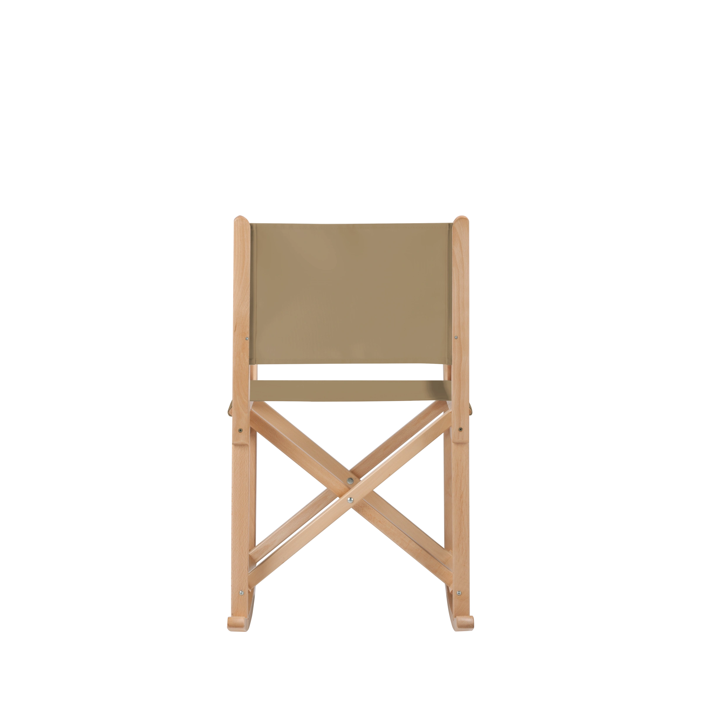 Schaukelstuhl Helmut aus naturfarbenem Buchenholz mit Bezug in grau-beige, Rückansicht
#Swing | Set (Farbe)_grau-beige