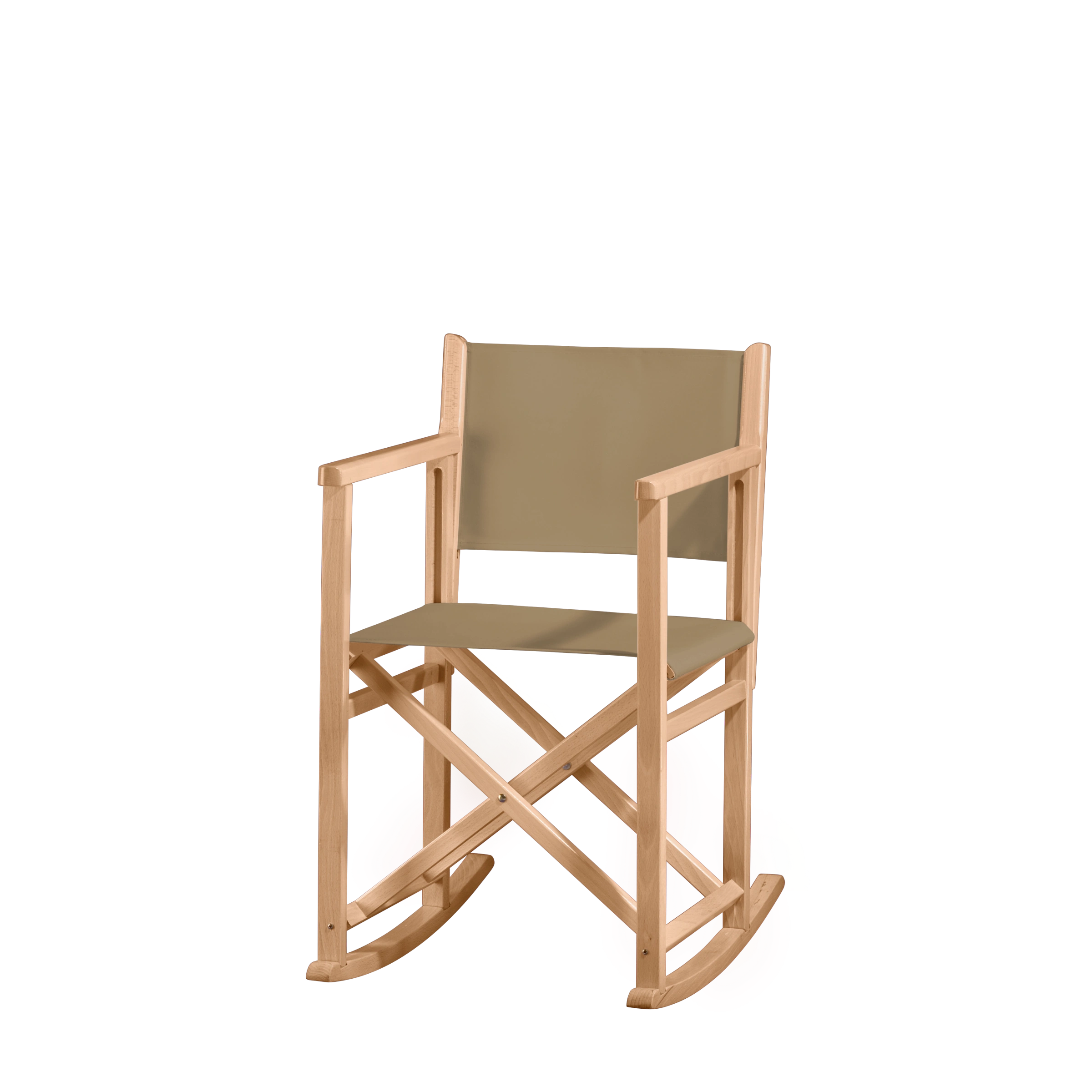 Schaukelstuhl Helmut aus naturfarbenem Buchenholz mit Bezug in grau-beige, Seitenansicht
#Swing | Set (Farbe)_grau-beige