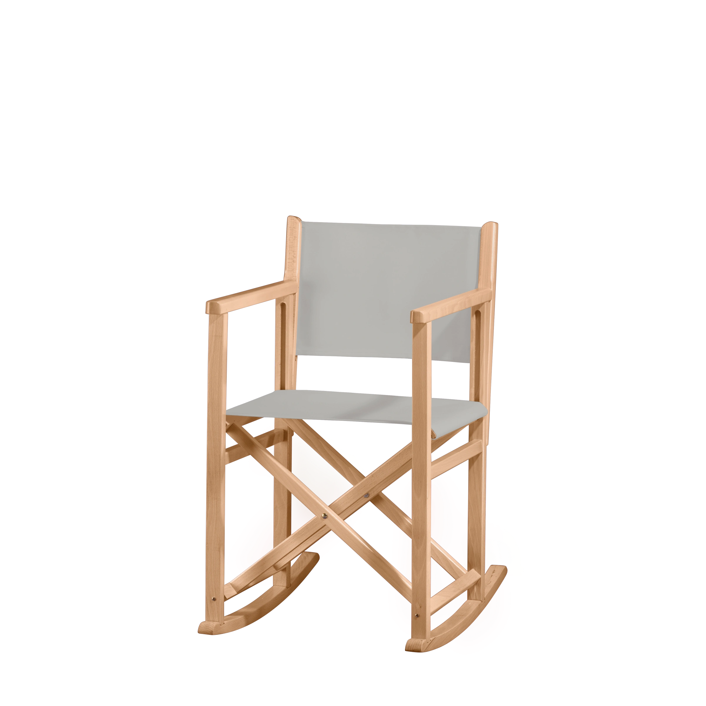 Schaukelstuhl Helmut aus naturfarbenem Buchenholz mit hellgrauem Bezug, Seitenansicht
#Swing | Set (Farbe)_hellgrau